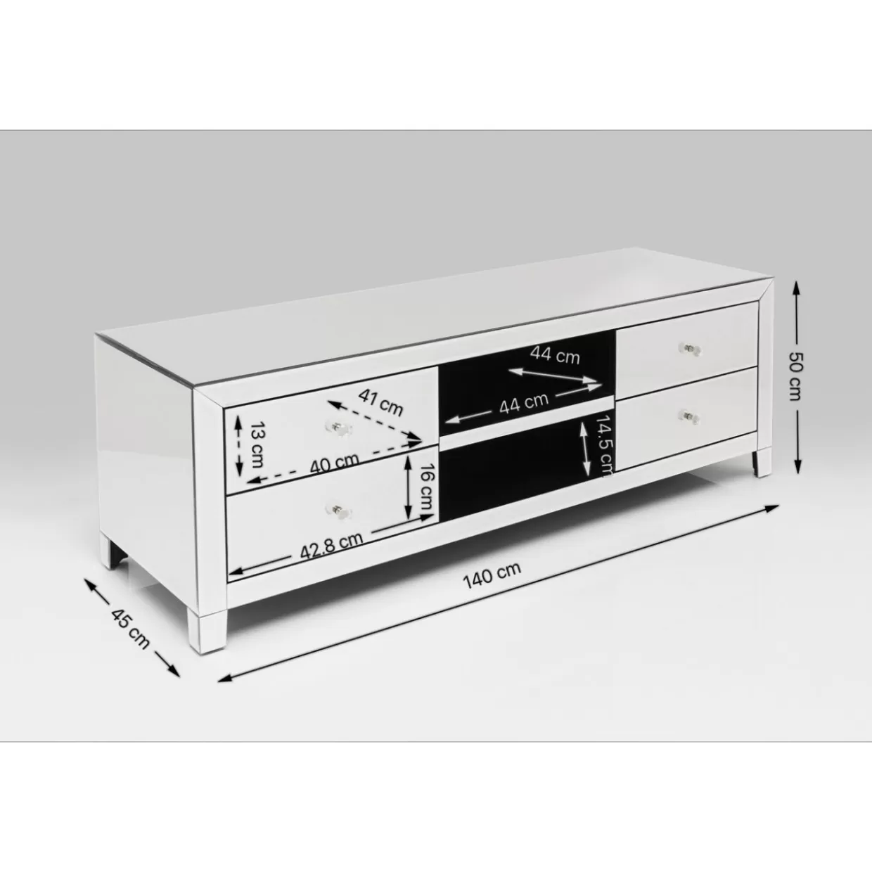 KARE Design - Comò Elegante con Credenza, Mobile Basso Lusso 140 cm per Arredamenti Ricercati