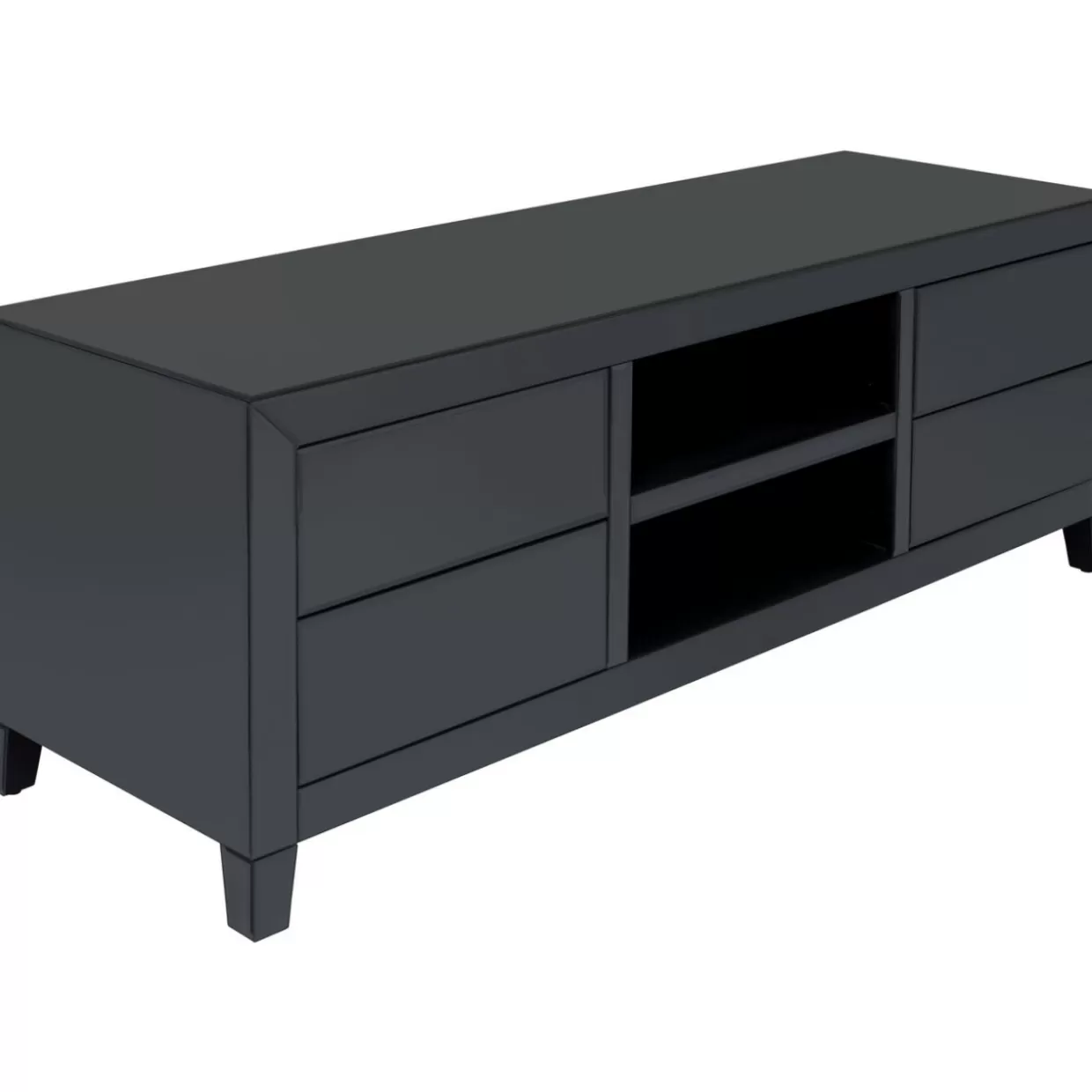 KARE Design - Comò e Credenza Moderna con Lowboard Lusso a Scomparsa, Grigio Antracite, Dimensioni 140x50 cm