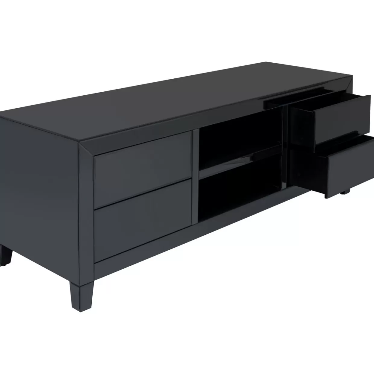 KARE Design - Comò e Credenza Moderna con Lowboard Lusso a Scomparsa, Grigio Antracite, Dimensioni 140x50 cm