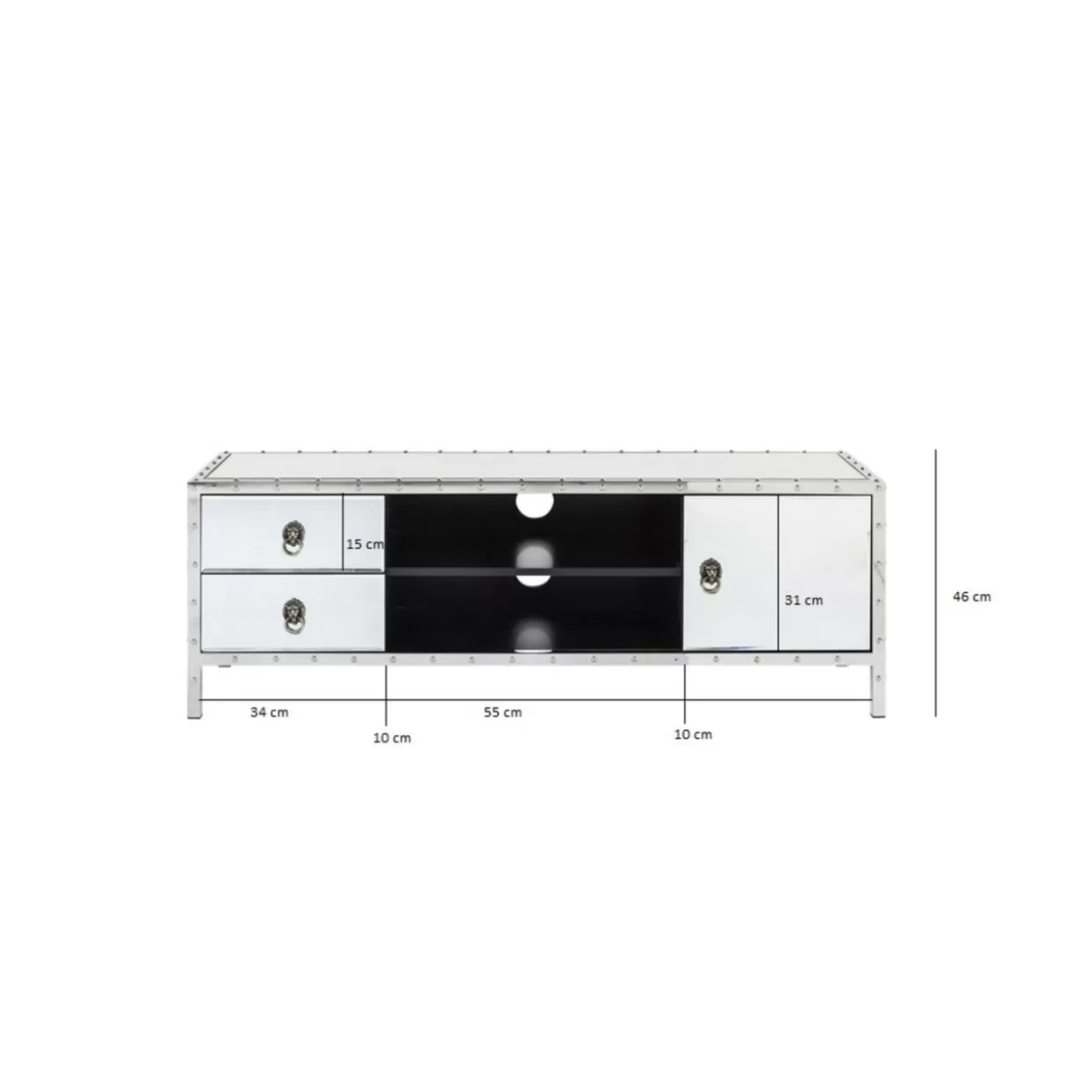 Comò e Credenze Moderne Rivet by KARE Design - Lowboard Funzionale con Design Industriale