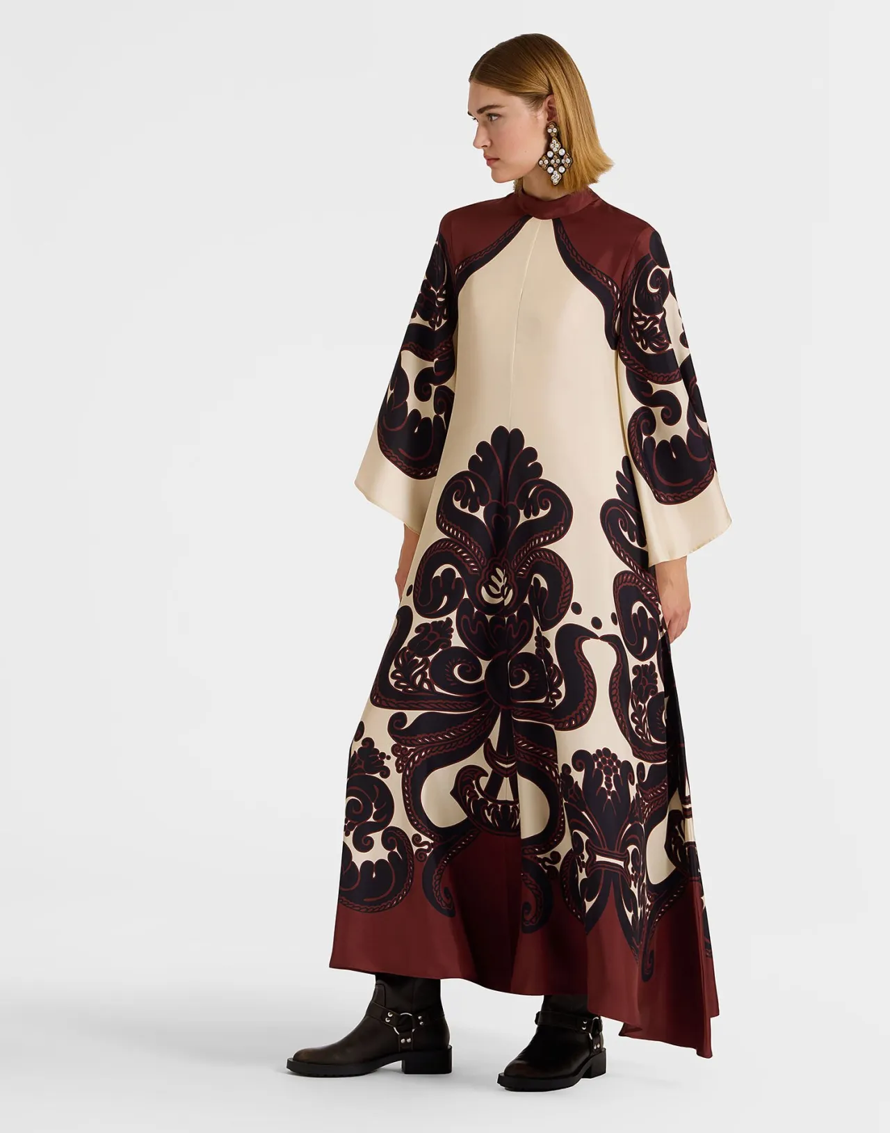 Lussuoso Abito La DoubleJ 'Magnifico Corsini' in Twill di Seta - Crema Placée Edizione Limitata con Prezzo Eccezionale