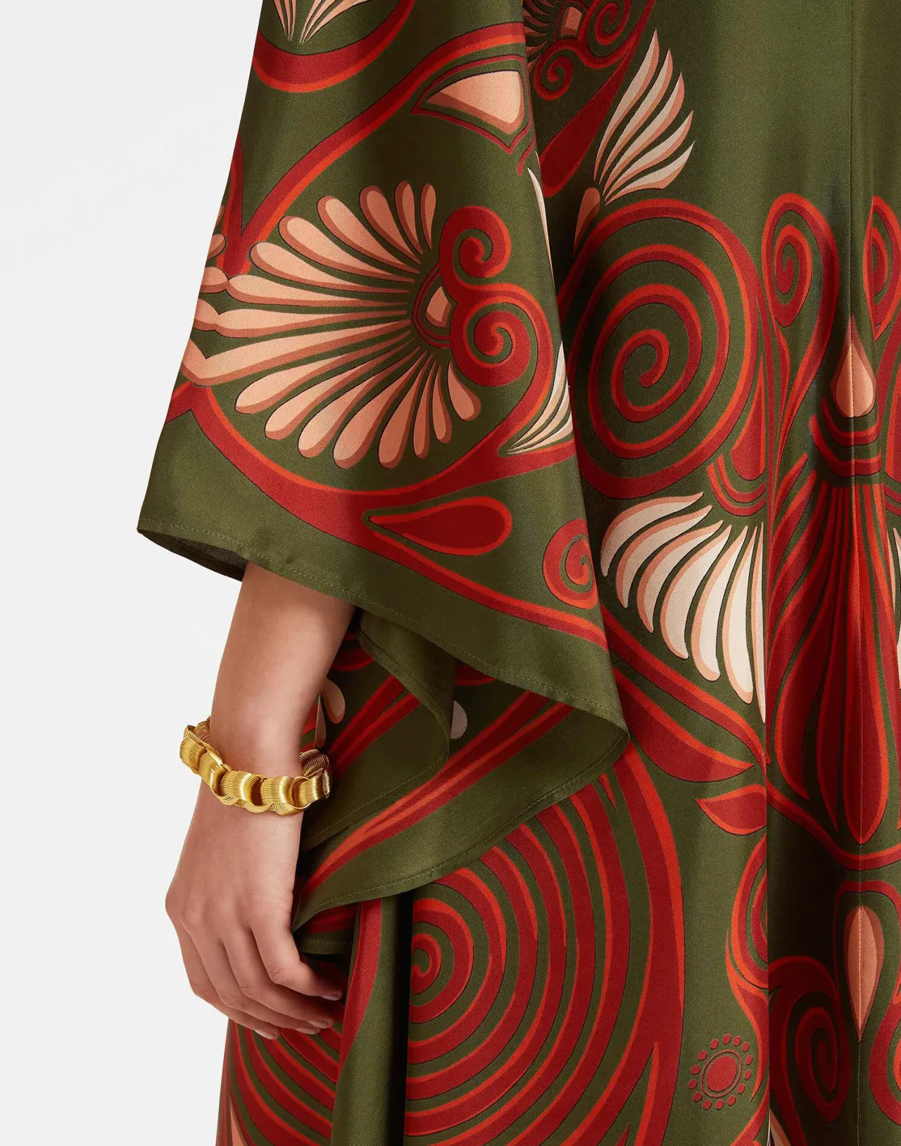 Abito Magnifico La DoubleJ in Seta Twill - Verde Profondo Modello Kerylos Placée | Edizione Limitata
