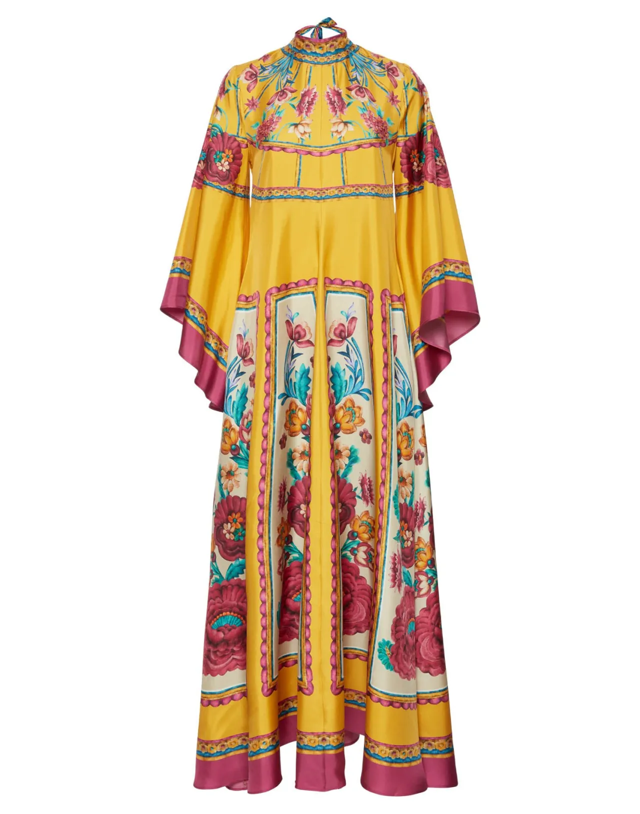 Promozione Imperdibile: Abito Magnifico La DoubleJ con Ricami Stellari Zodiacali in Tonalità Oro Soleggiato - Realizzato in Pregiato Twill di Seta