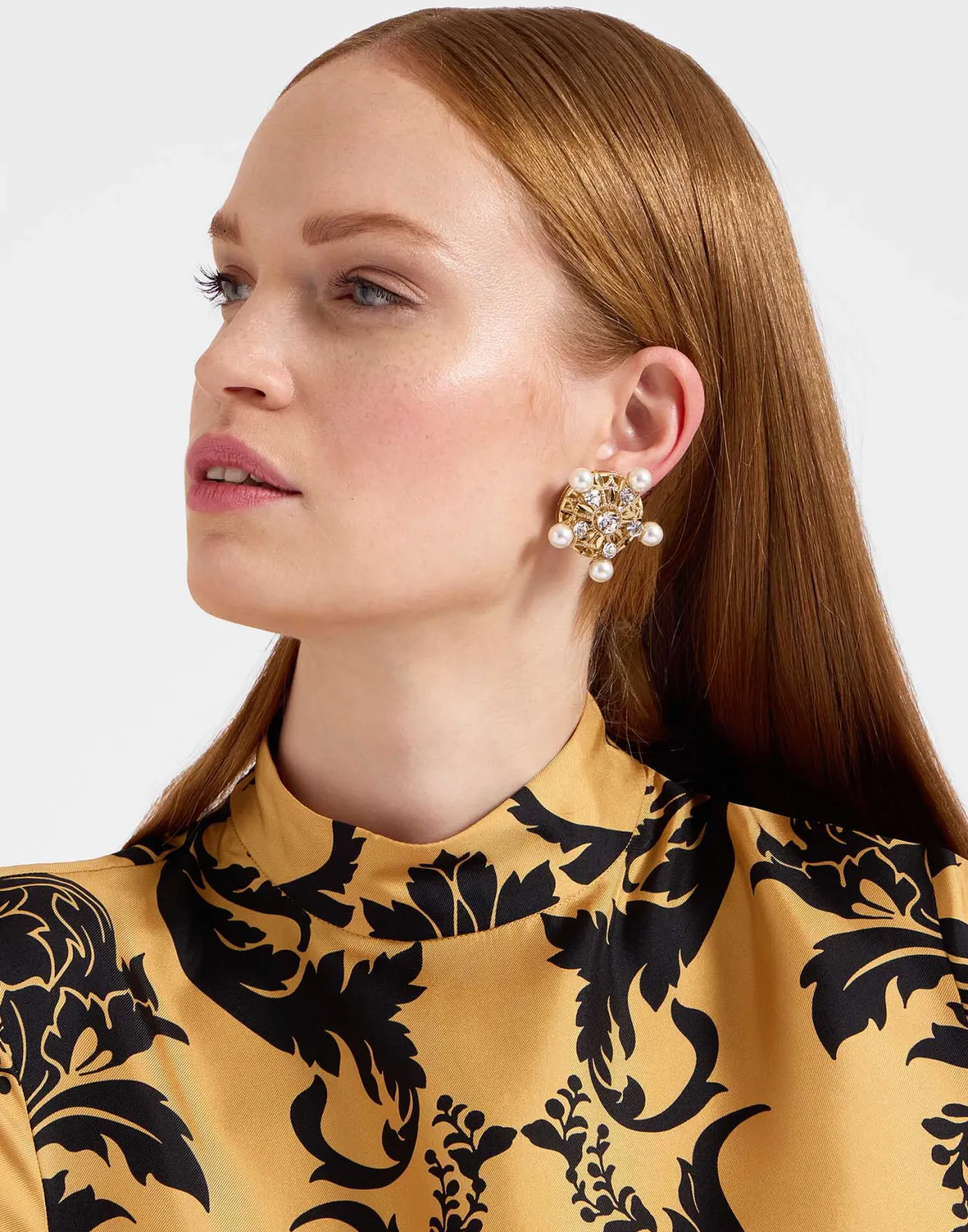 Elegante Top Cherubini in Seta Twill Dorata con Piume - Collezione Exit di La DoubleJ a Prezzo Accessibile