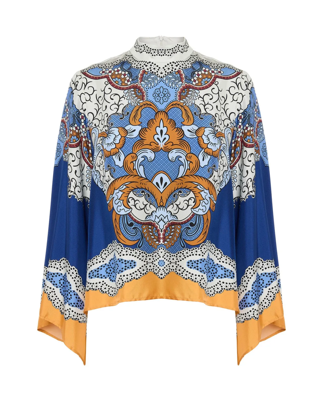 La DoubleJ: Top da Sfilata Portal Placé in Tonalità Azzurro Chiaro con Tessuto Twill di Seta