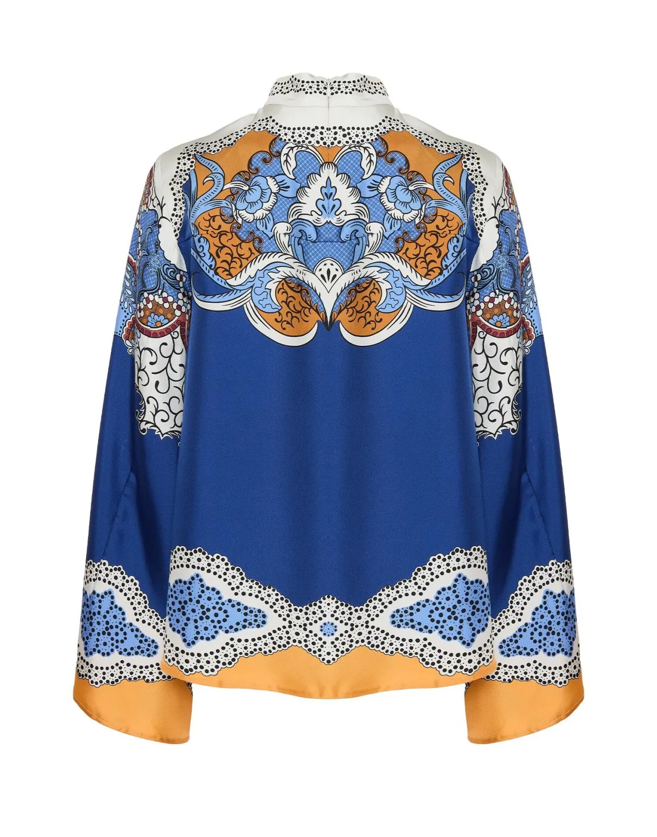 La DoubleJ: Top da Sfilata Portal Placé in Tonalità Azzurro Chiaro con Tessuto Twill di Seta