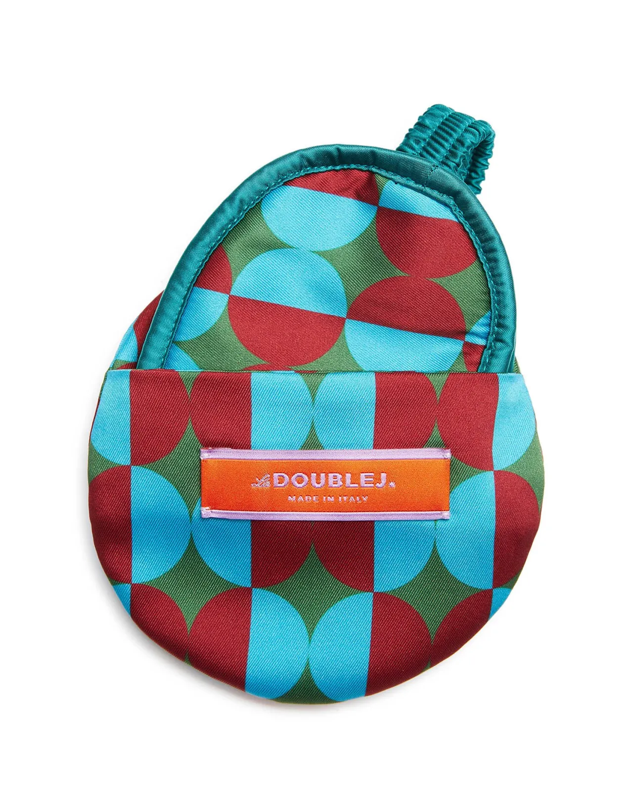 Elegante Custodia Portamascherina La DoubleJ - Verde Mezzaluna in Tessuto Twill, Pratica e Conveniente