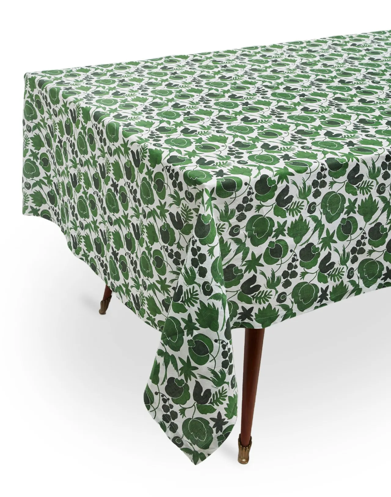 Tovaglia Media in Puro Lino Verde Foglia - Design Wildbird by La Double-J (Offerta Lampo)