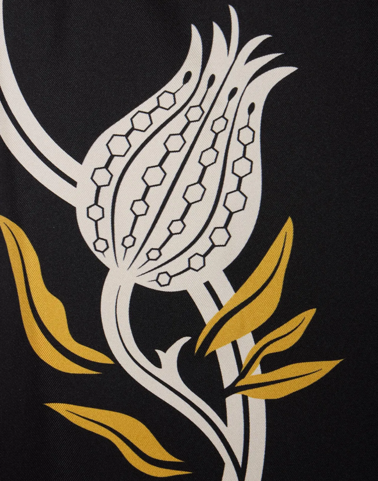 LA DOUBLEJ Abito da Sera Elegante in Seta Twill - Stampa Melograno Bianco e Nero Edizione Limitata