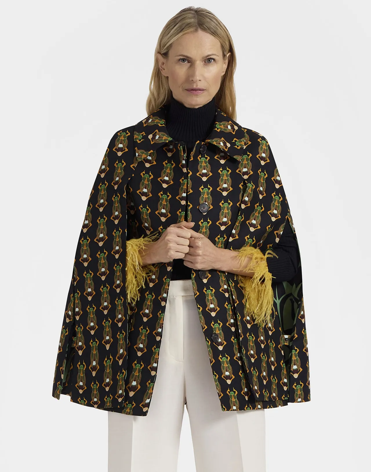 Promozione Esclusiva: Scialletto Mini Scarab Design di La DoubleJ Milano - Lana Cady Pregiata nell'Elegante Nero, Confezione Elegante Edizione Limitata