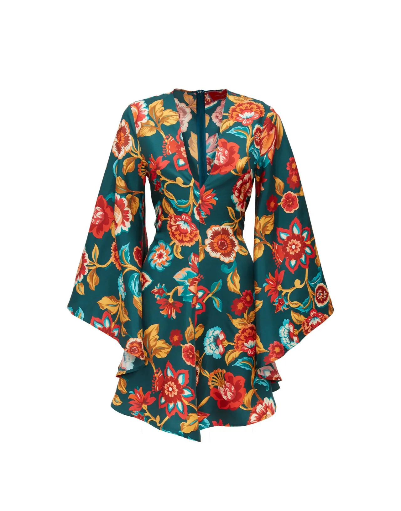 Abito Iconico Primavera 2024 Mini Delizia in Tonalità Smeraldo Vivo - Trama Esclusiva Twill di Seta