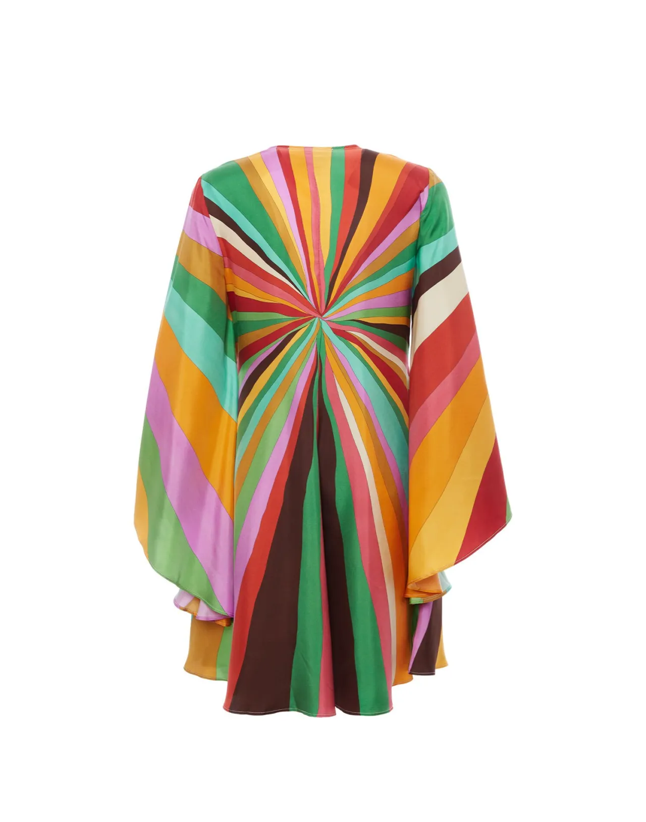 Abito La DoubleJ Mini Sfarzoso in Twill Seta - Fantasia Arcobaleno