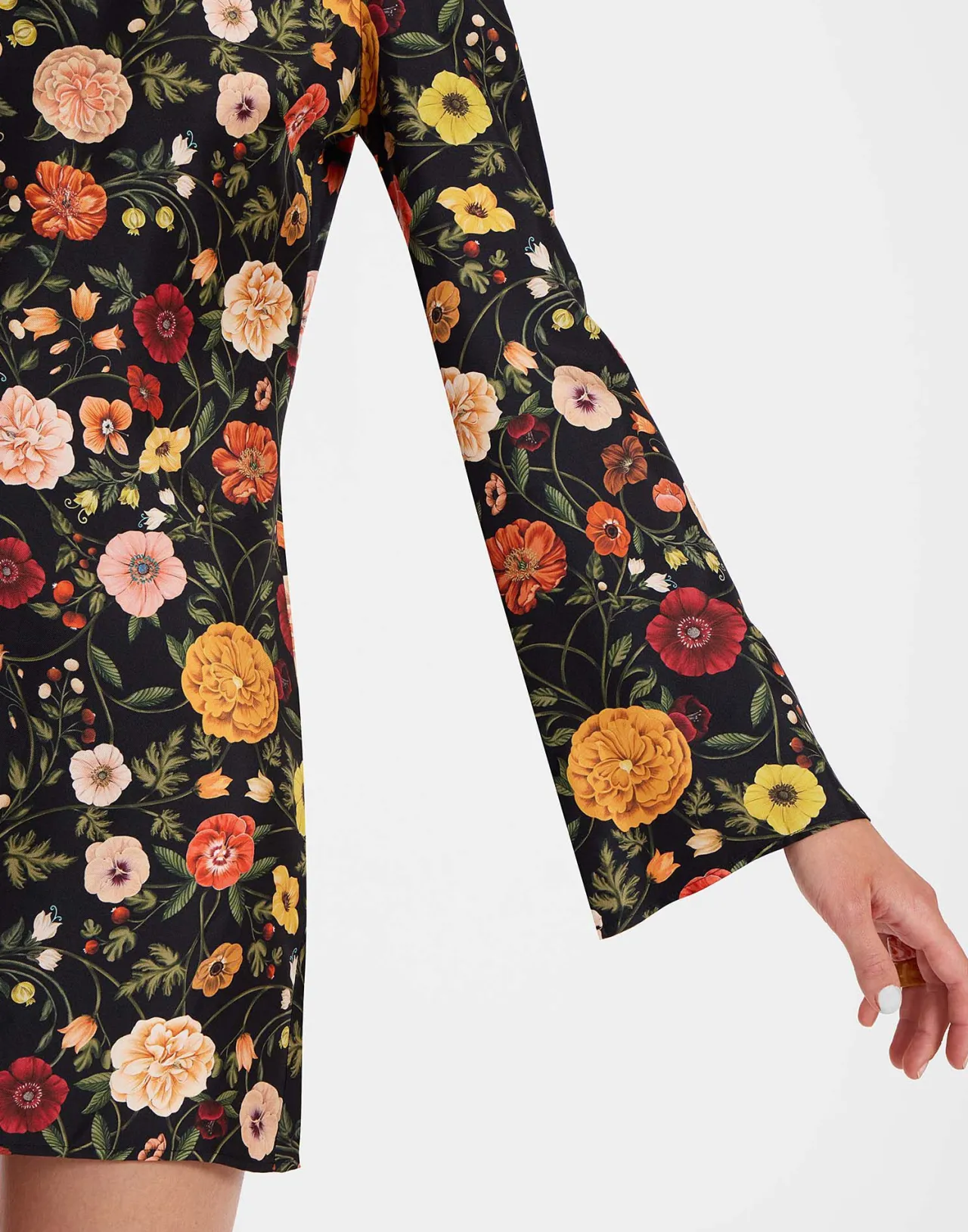 Abito Swing Mini La DoubleJ in Twill Seta - Nero Botticelli, Design Elegante con Vestibilità Comoda e Stilizzata