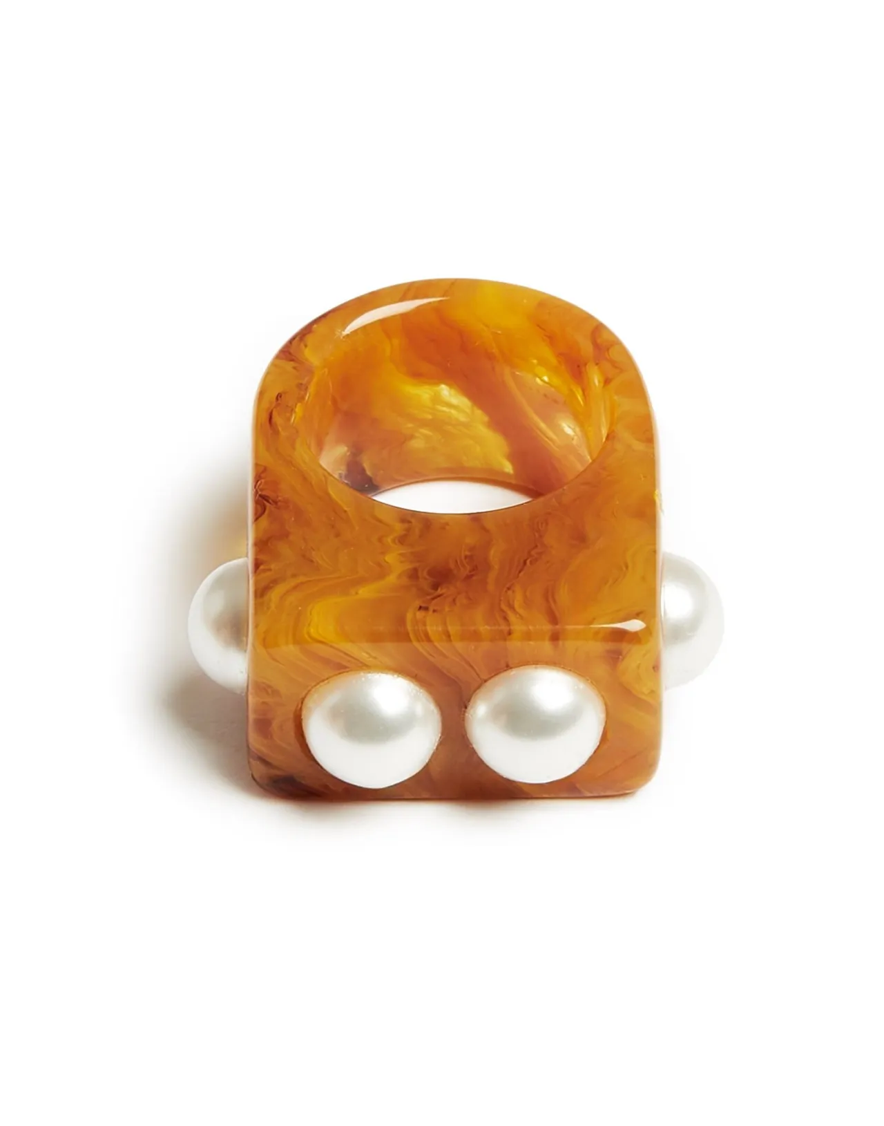 Gioiello La DoubleJ: Anello Nefertiti in Resina Acrilica con Design Vintage e Finitura Effetto Ruggine Naturale - Collezione Limited Edition