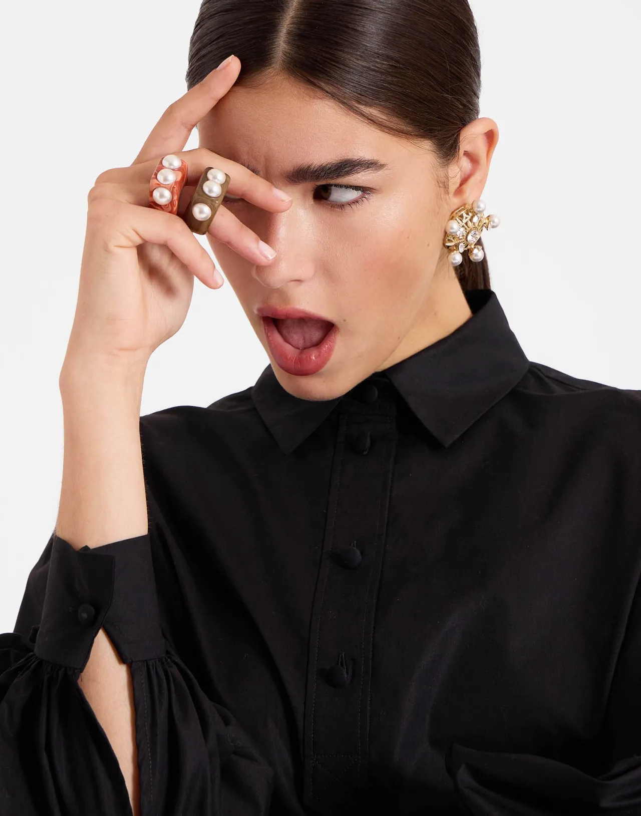 Anello Nefertiti La DoubleJ in Resina Acrilica con Effetto Tartaruga Naturale - Prezzo Accessibile