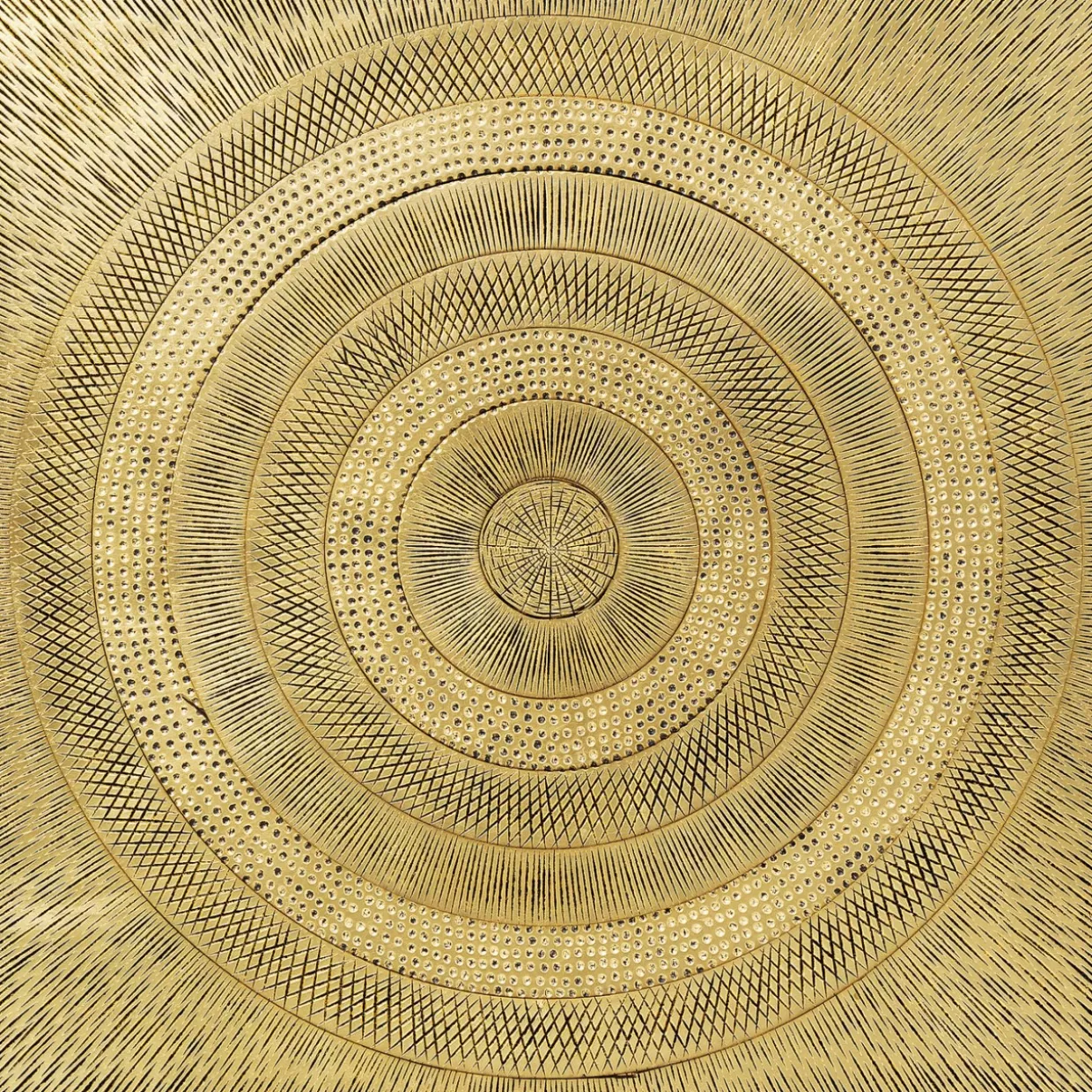 Stampa d'Arte Cerchio Dorato | Design Esclusivo KARE 120x120 cm - Decorazione Moderna in Oro