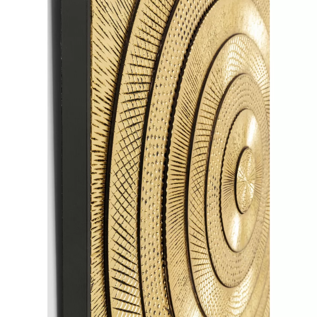 Stampa d'Arte Cerchio Dorato | Design Esclusivo KARE 120x120 cm - Decorazione Moderna in Oro
