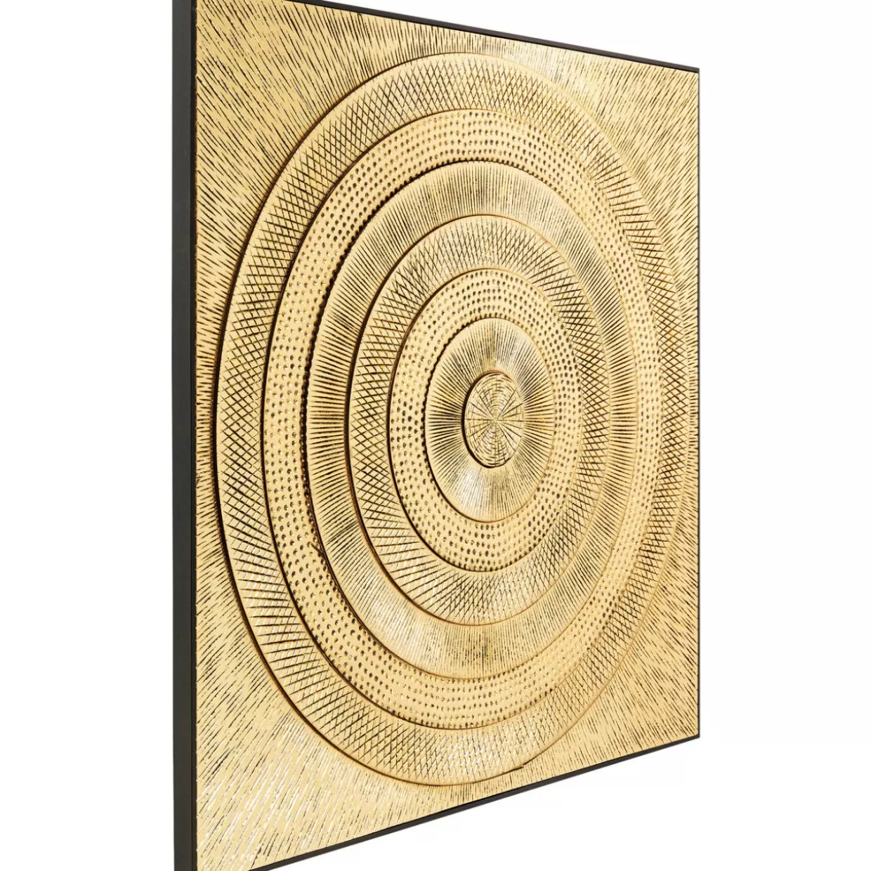 Stampa d'Arte Cerchio Dorato | Design Esclusivo KARE 120x120 cm - Decorazione Moderna in Oro