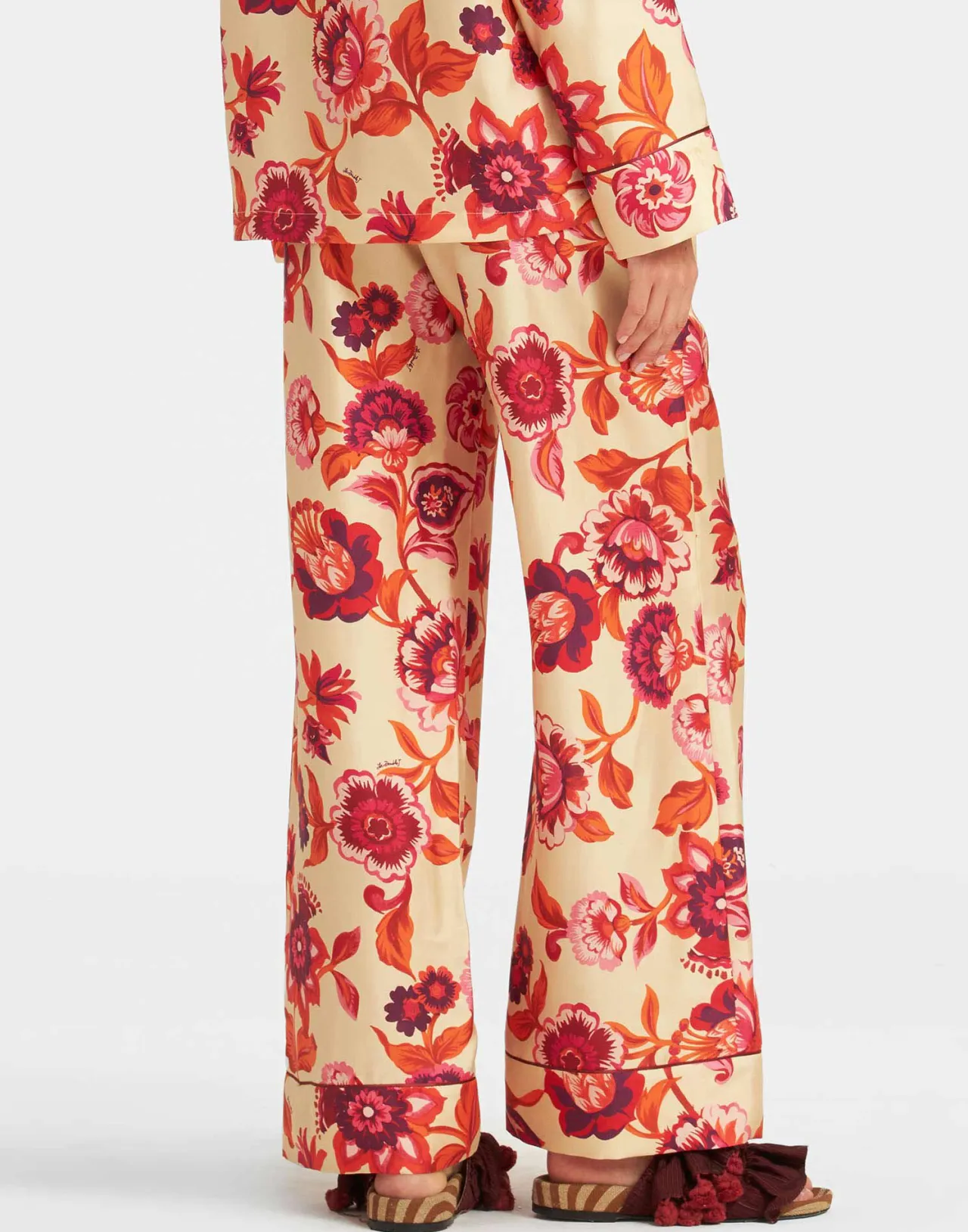 La DoubleJ - Pantaloni Notte in Seta Twill Crema Confezione Esclusiva | Saldi Estivi