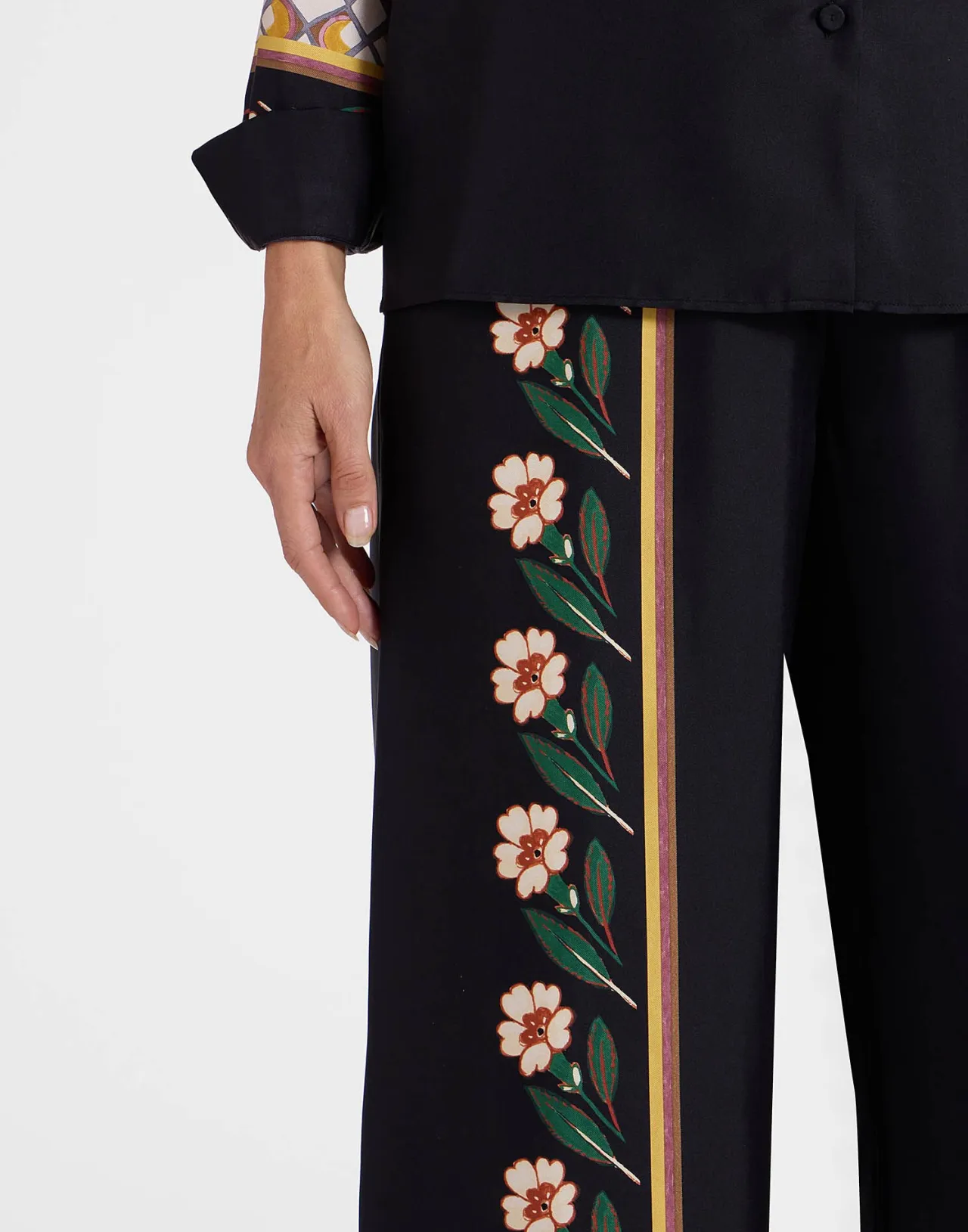 La DoubleJ - Pantalone Palazzo Dazed Placée in Twill di Seta, Nero Opaco - Elegante ed Esclusivo, Edizione Limitata