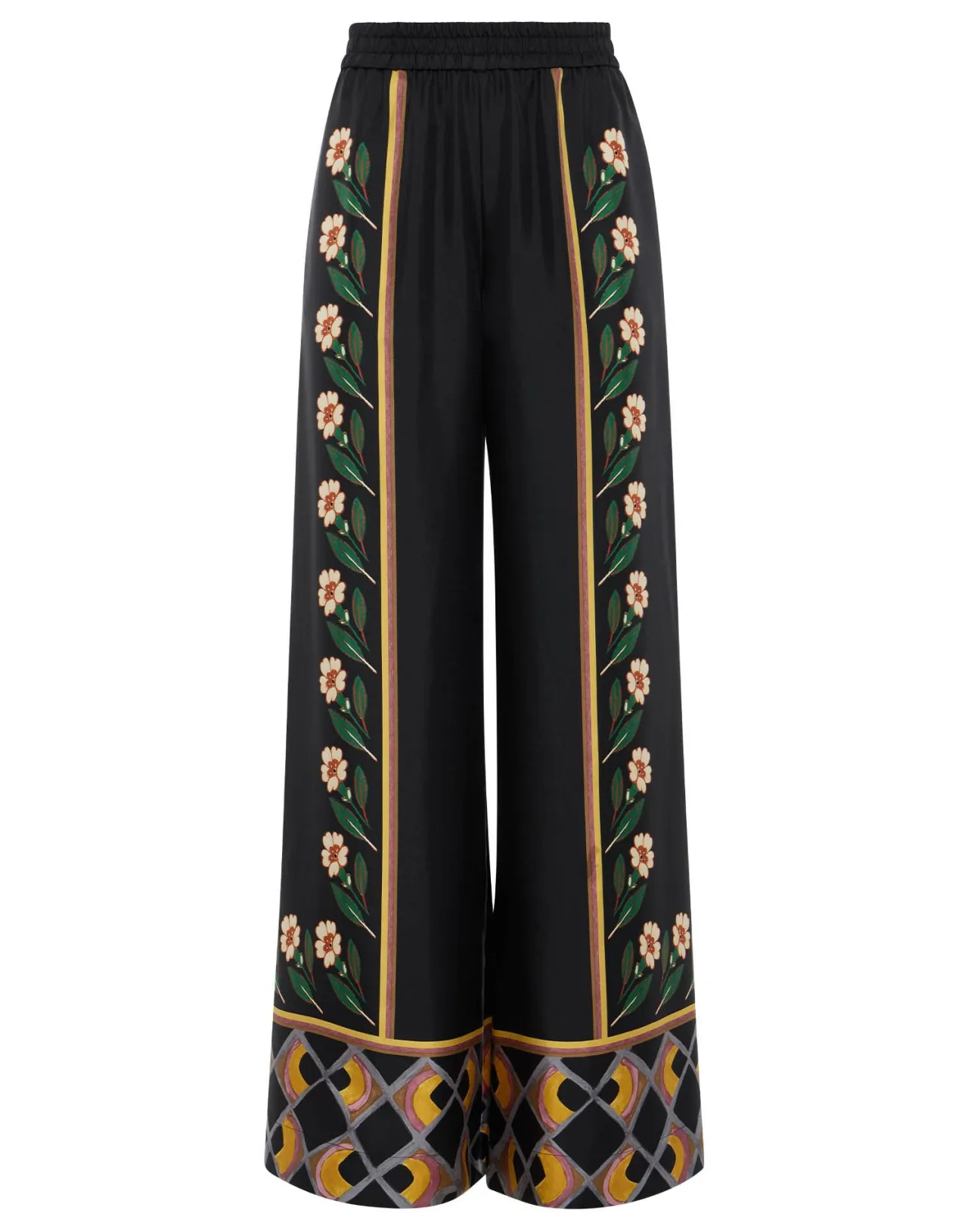 La DoubleJ - Pantalone Palazzo Dazed Placée in Twill di Seta, Nero Opaco - Elegante ed Esclusivo, Edizione Limitata