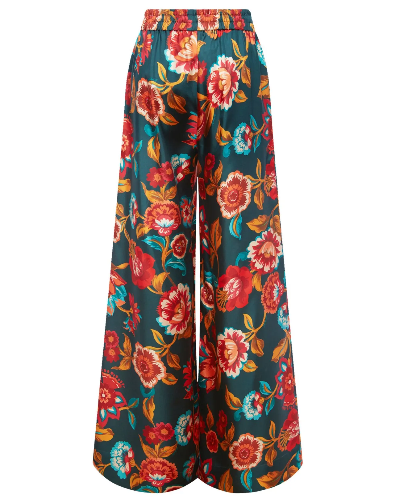 Pantaloni Palazzo La DoubleJ in Twill di Seta Smeraldo - Eleganza Estiva con Tocco Glamour, Offerta Imperdibile!