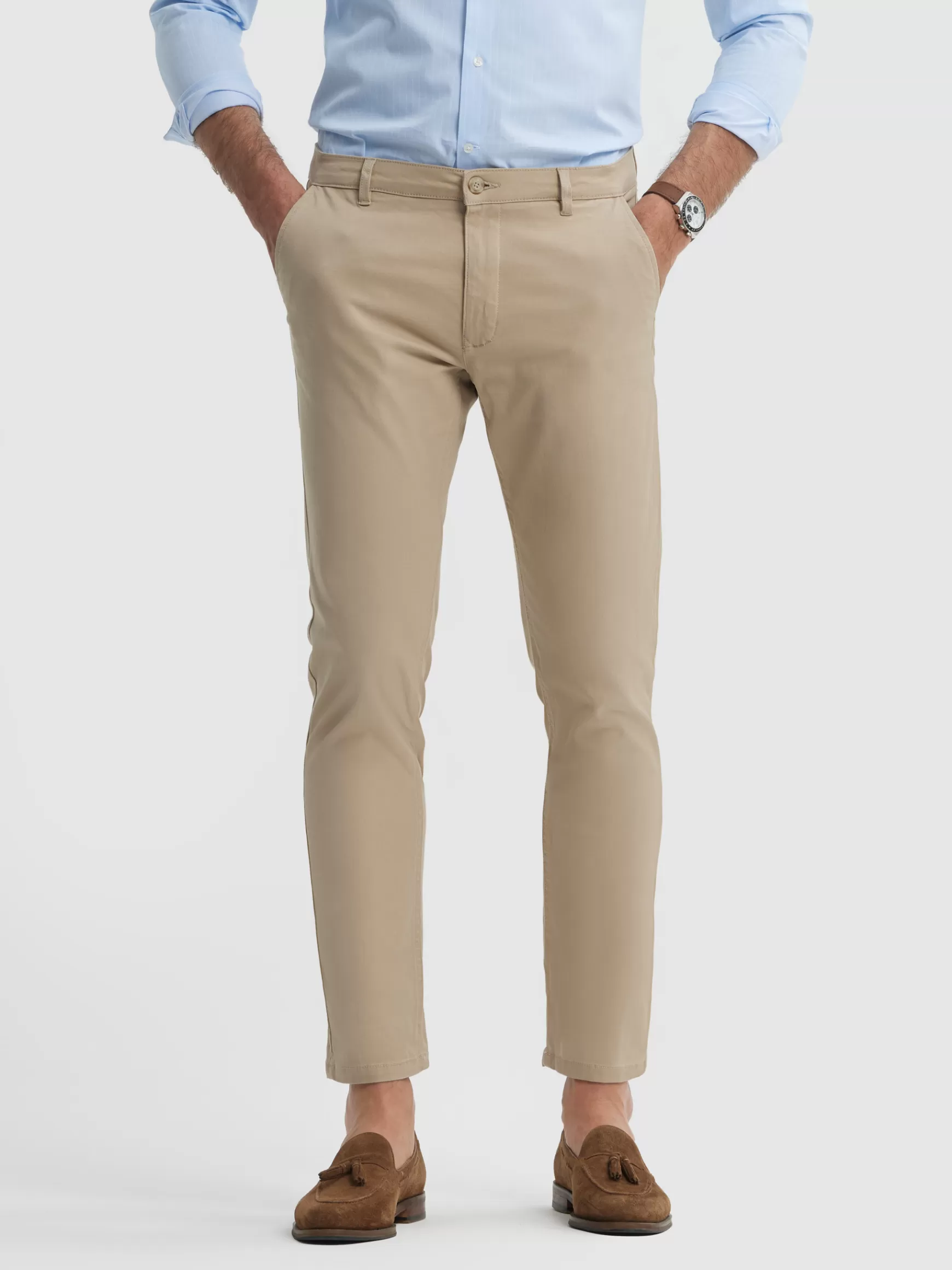 Pantaloni Uomo Alvaro Moreno - Elvis Fit Classico in Tweed con Taglio Chino e Tasca Laterale, Stile Vintage e Comodità Moderna