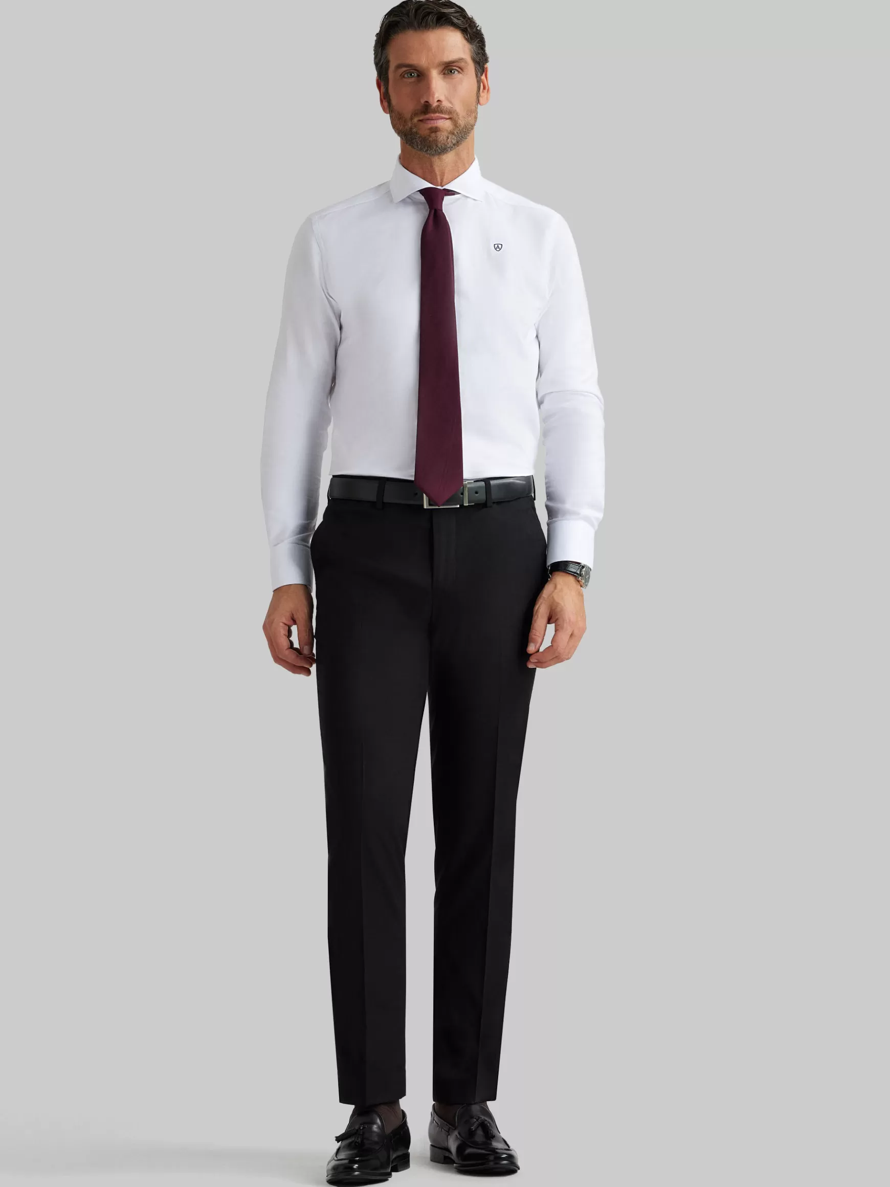 Alvaro Moreno - Completo Uomo Elegante con Pantaloni in Twill Classico