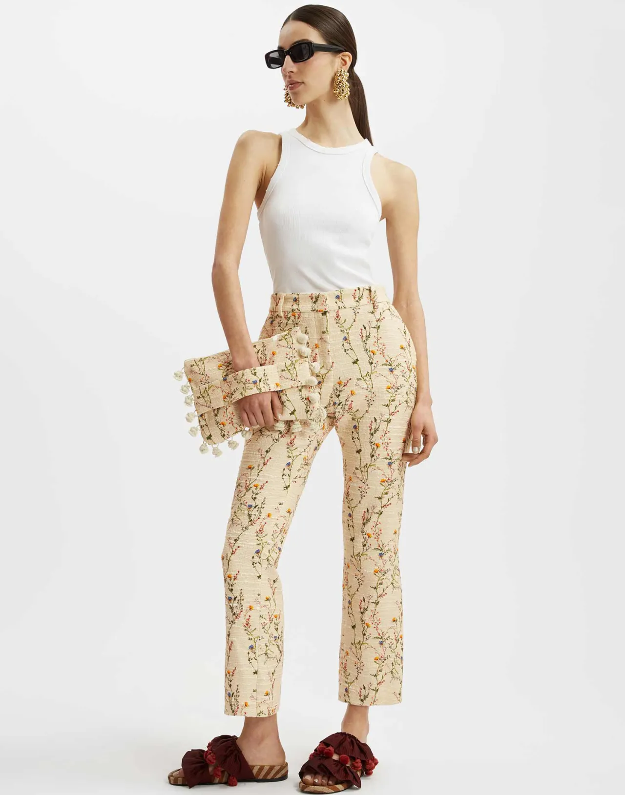La DoubleJ: Pantaloni 24/7 Primavera in Tweed Color Crema - Modello Versatile per Tutto il Giorno
