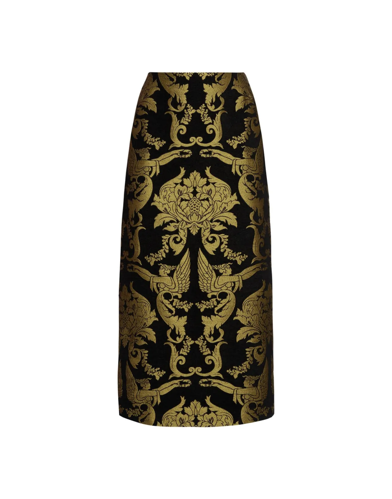 Gonna Tubino La DoubleJ in Jacquard con Fantasia Angeli su Sfondo Nero - Prezzo Accessibile con Confezione Elegante