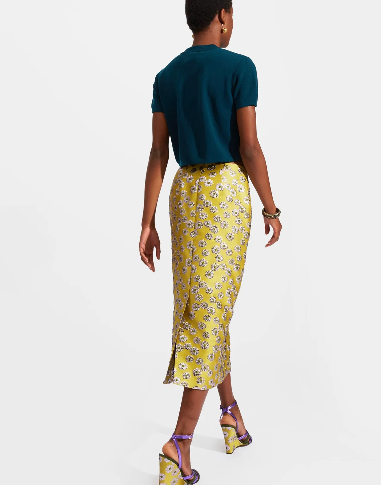 Elegante gonna svasata La DoubleJ 'Margarita' - Tessuto Jacquard pregiato a prezzo conveniente