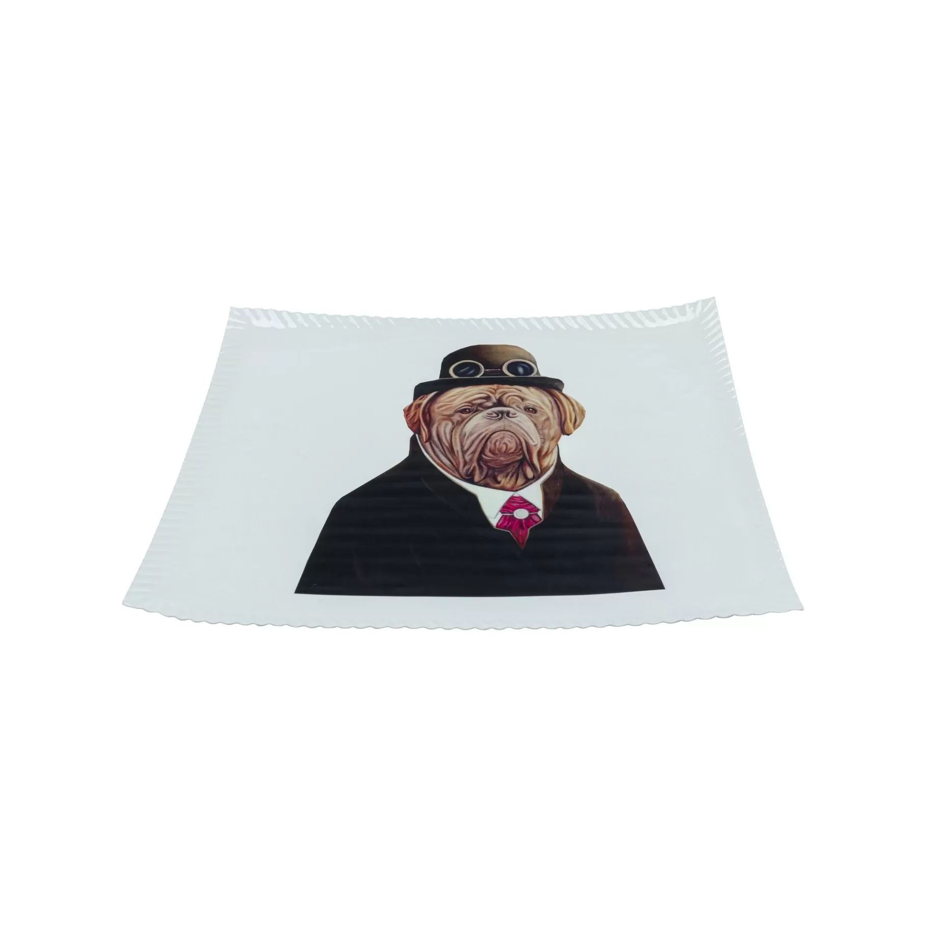 Hot Plateau Ego Blanc Chien Costume   Vaisselle