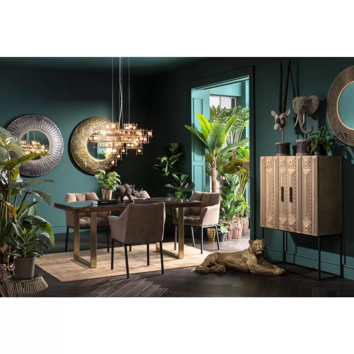 Tavolo design moderno Conley in legno massello - Piano lavorato 180x90 cm per arredamento contemporaneo | Collezione esclusiva KARE