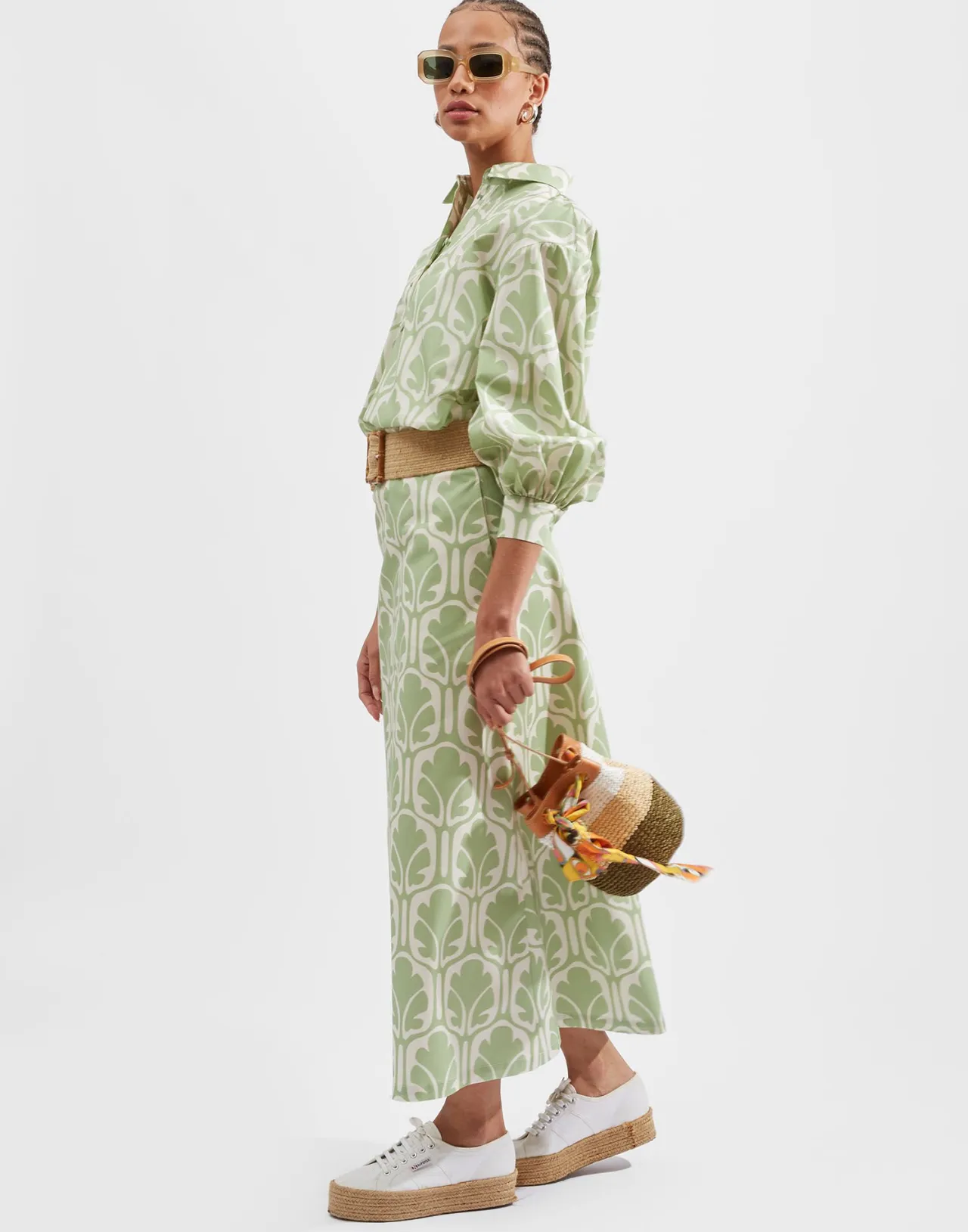 La DoubleJ Camicia Poetica Groviglio - Popeline Estivo con Stampa Floreale, Edizione Limitata per Stile Bohemien