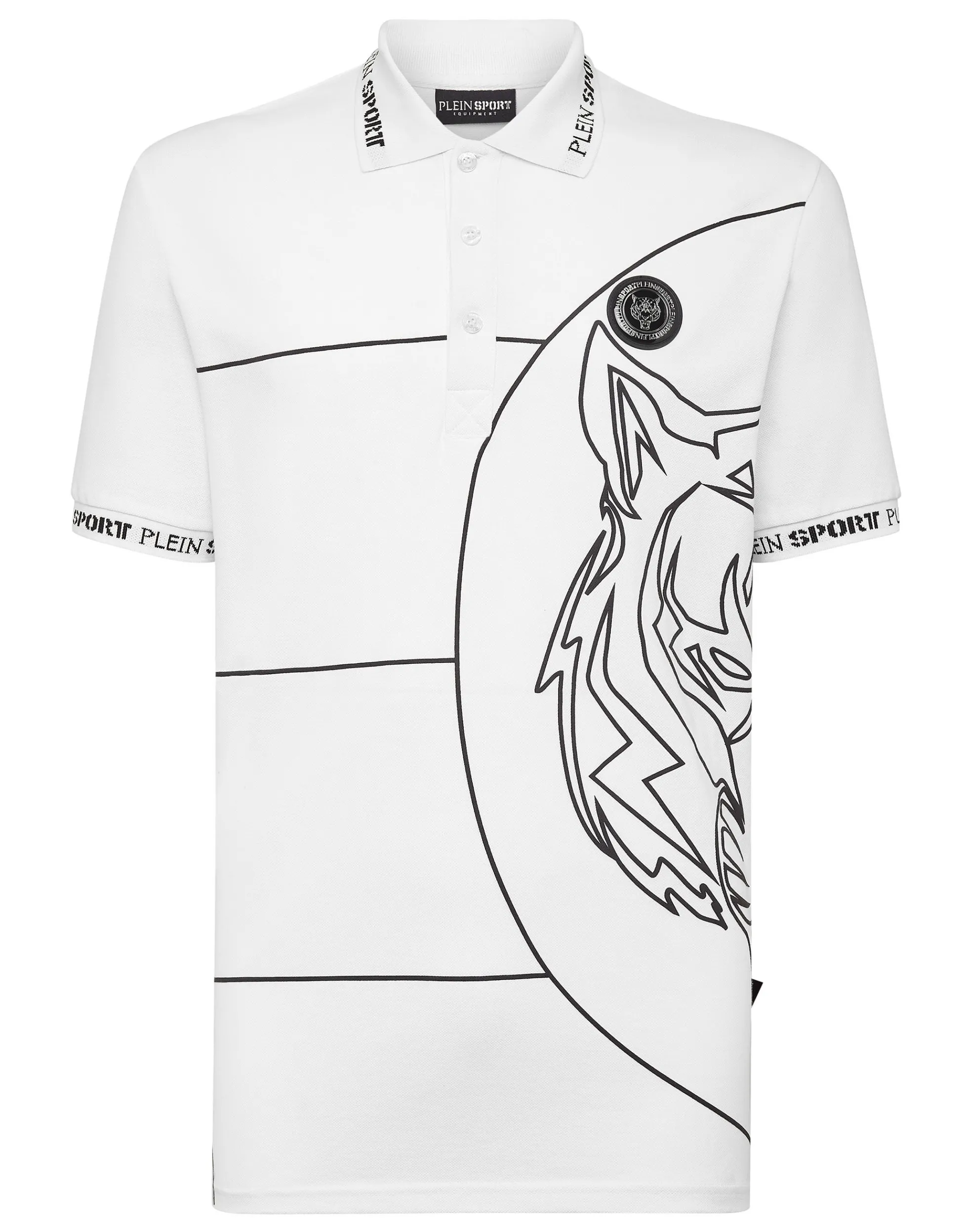 Maglia Polo Sportiva Uomo Plein con Stampa Tigre - Manica Corta