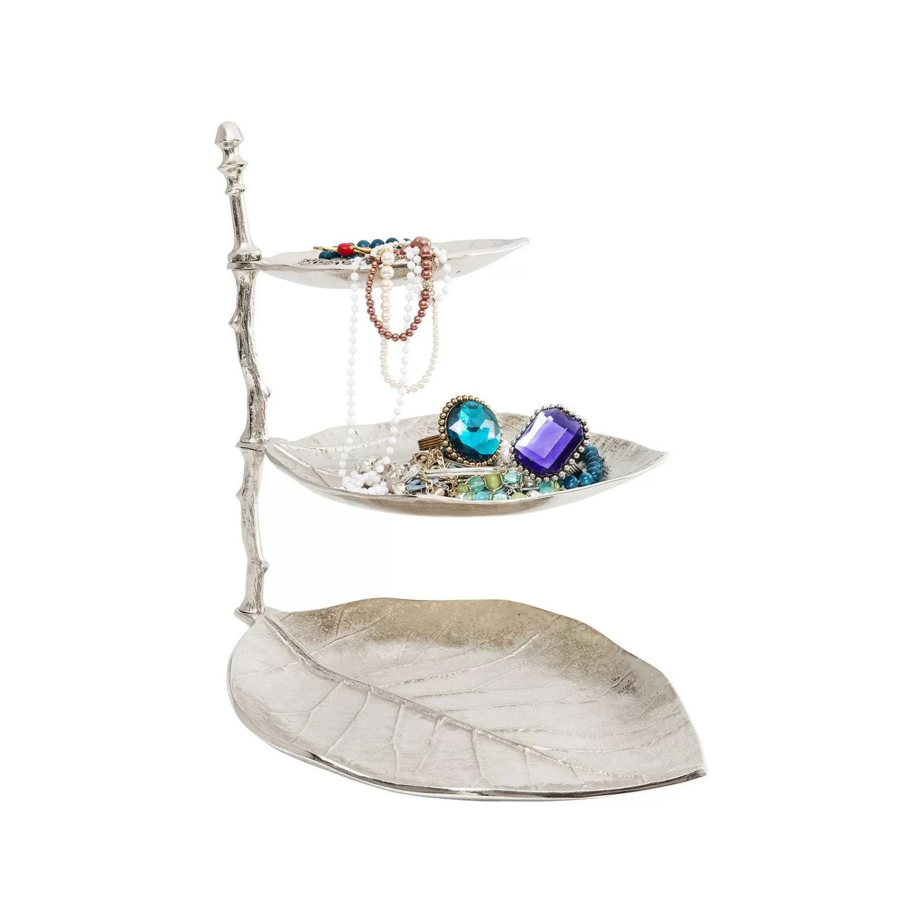 Porta Gioielli Foglie Argentate 45 cm - Organizzatore Elegante con Design Botanico per Bijoux e Accessori

(：，，