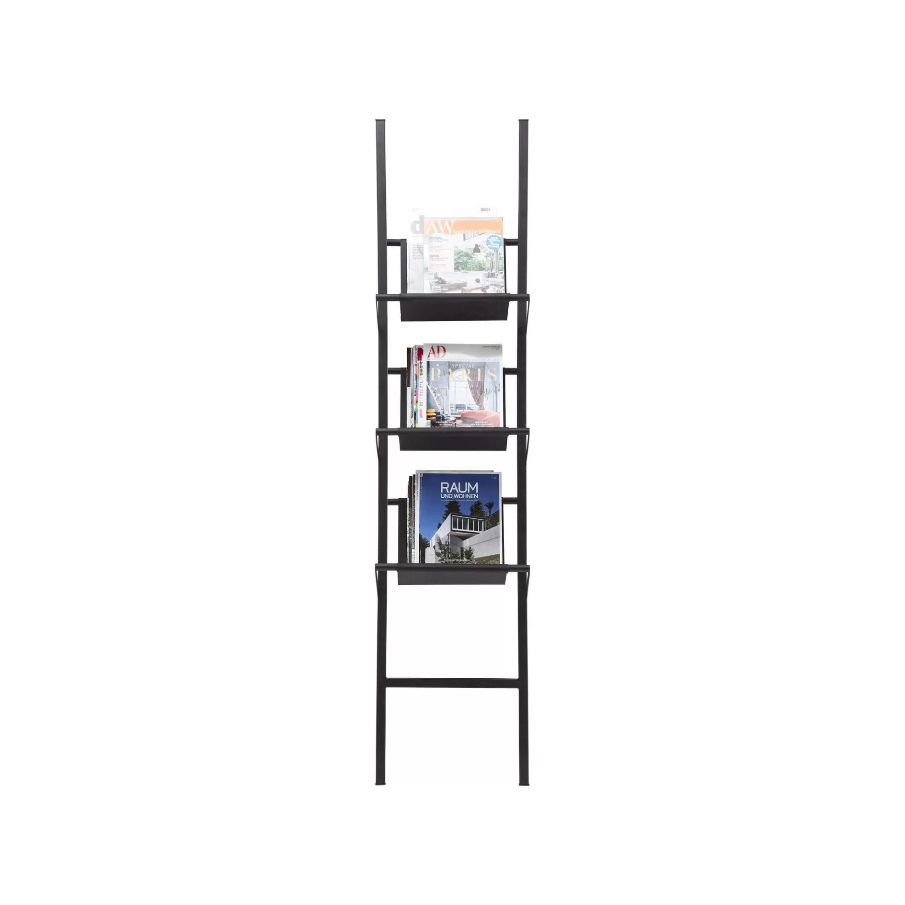Libreria Moderna in Nero, 174 cm - Scaffale Decorativo Economico per Cataloghi e Libri
