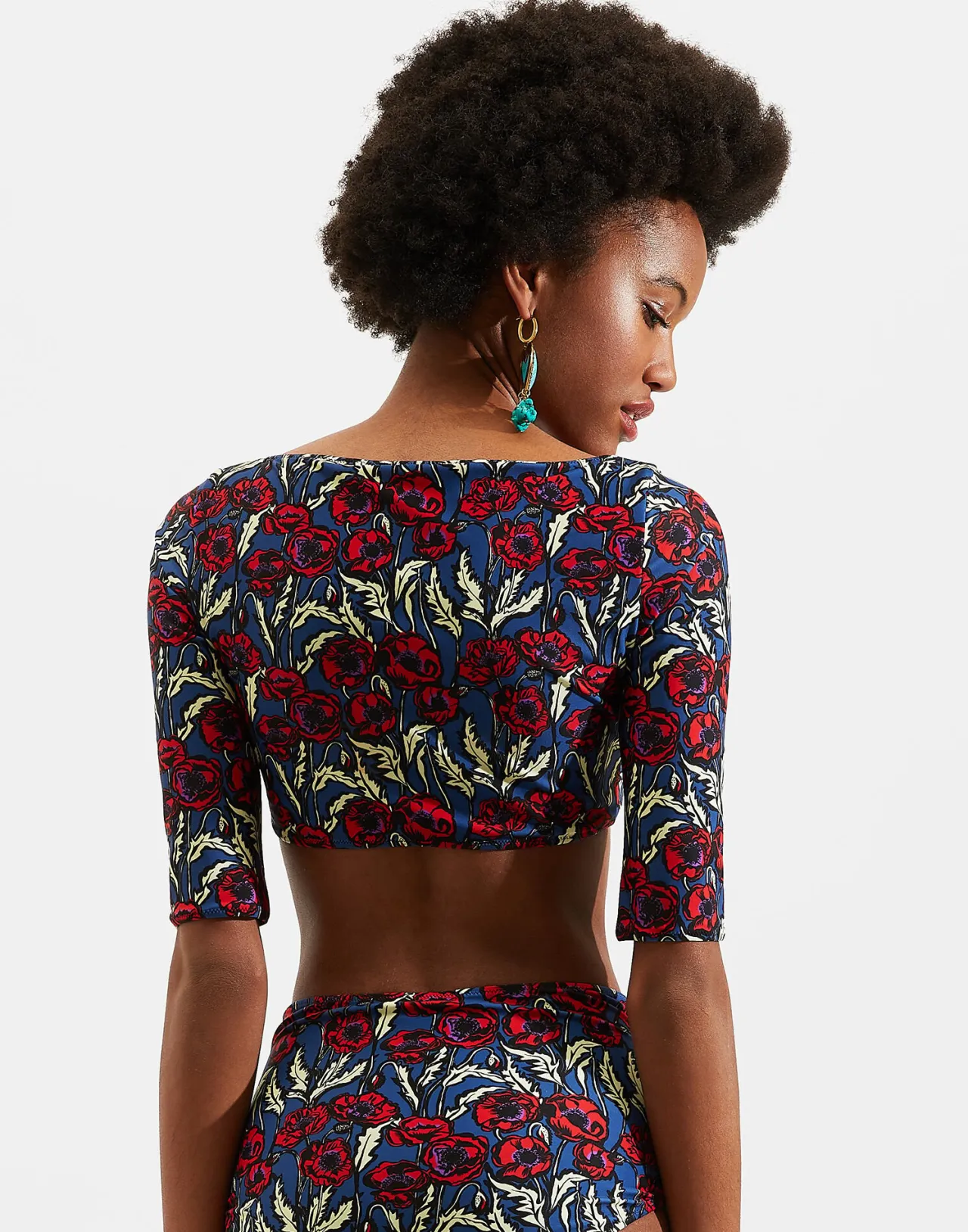 Maglietta La DoubleJ Portofino - Fioritura Elegante in Lycra Elasticizzata con Taglio All'Ultima Moda