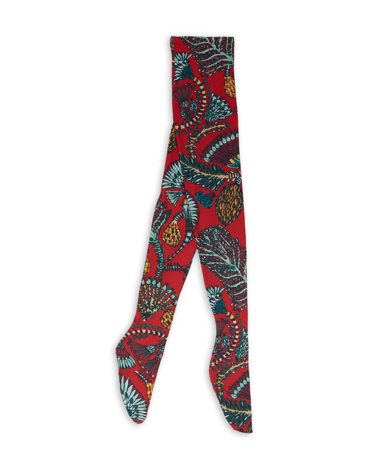 Calze Eleganti La DoubleJ con Stampa Floreale - Tessuto Elasticizzato in Rosso Sicomoro | Promozione Limitata