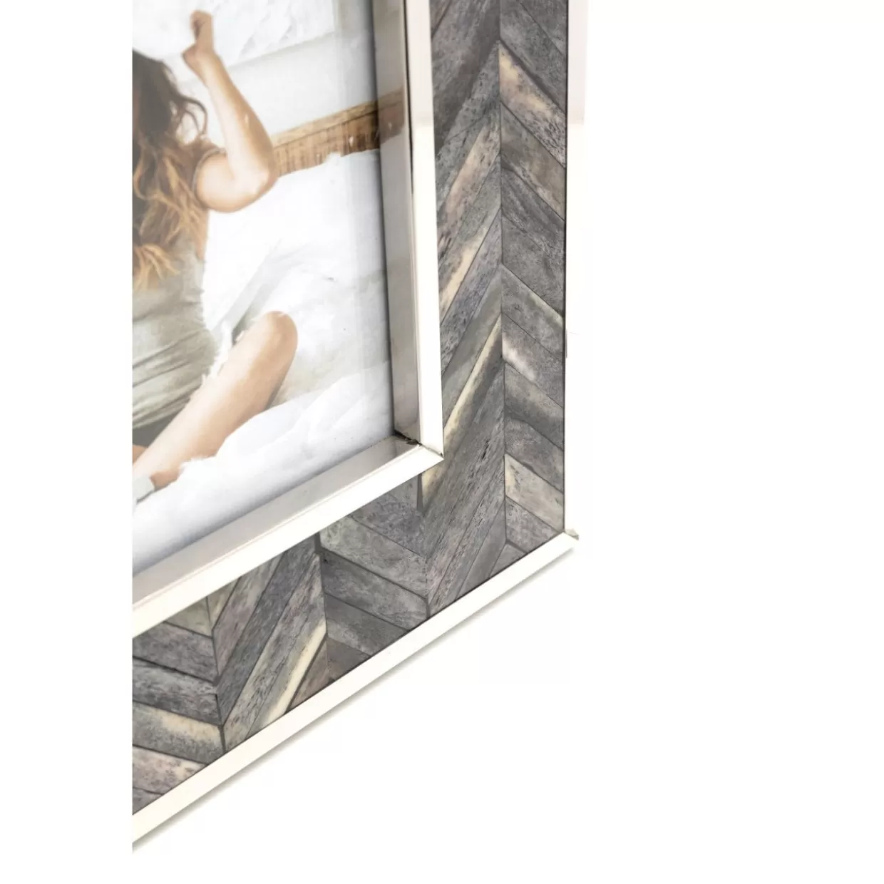 Cornice Moderna Chevron Grigio KARE Design - Portafoto Elegante 13x18 cm per Arredi e Regali Creativi