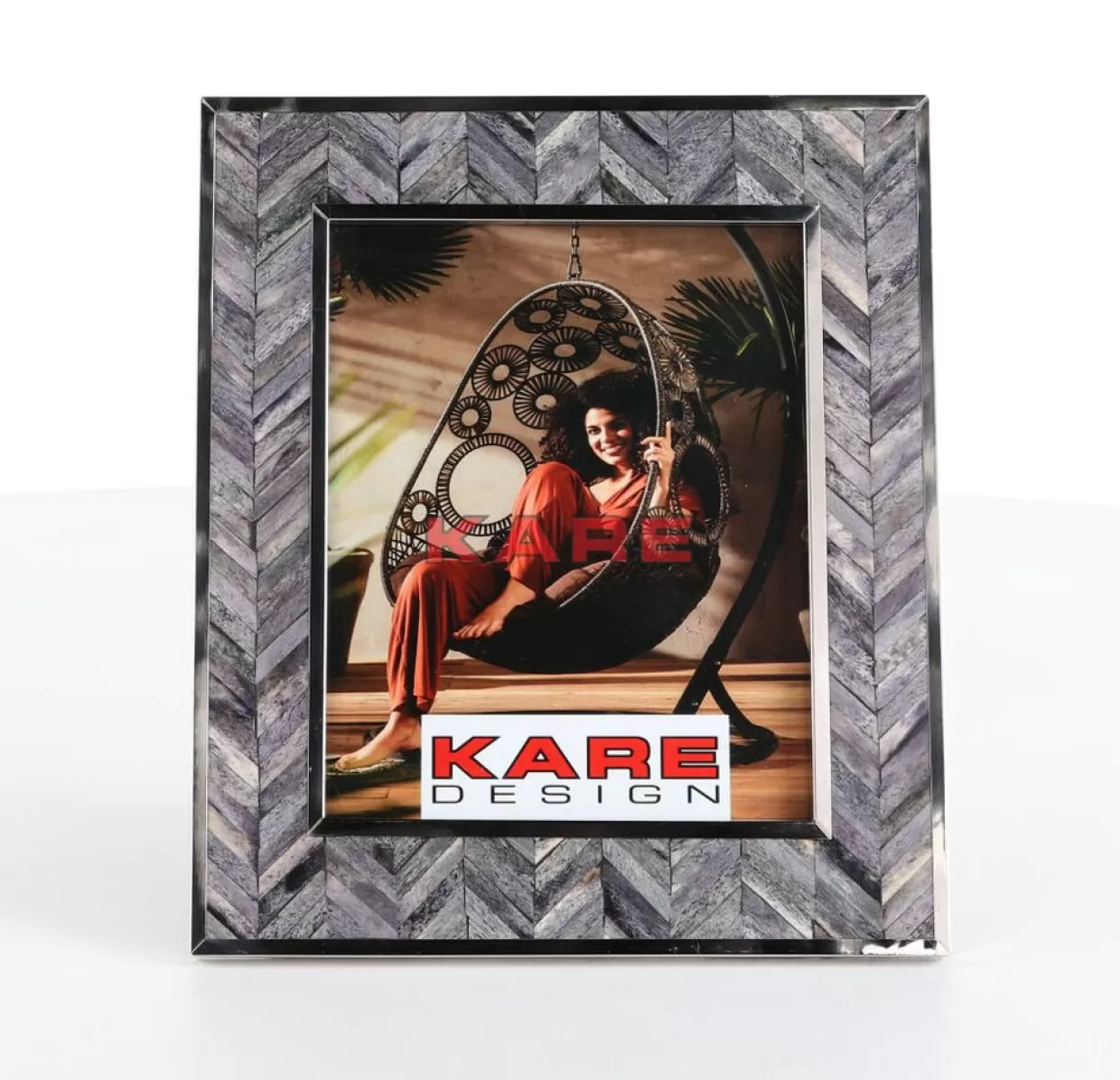 Cornice Decorativa Moderna Grigio Chevron - Formato 20x25 cm, Idee Regalo & Arredamento by KARE Design