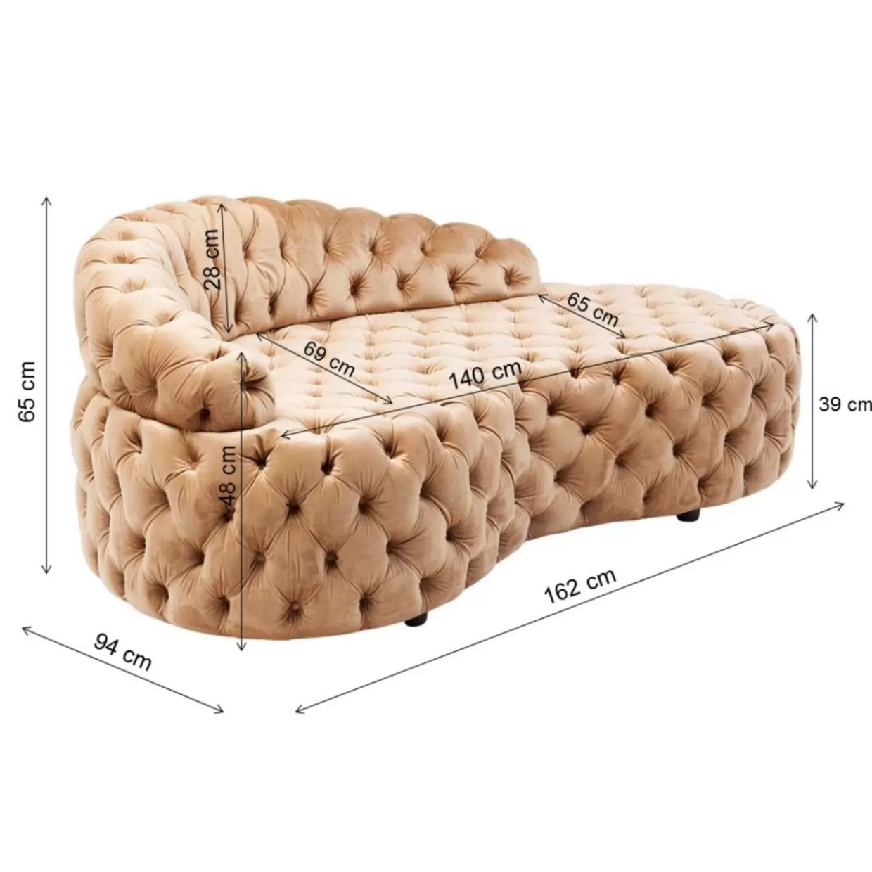 Divano Design Confortevole KARE | Poltrona Relax Stile Santa Barbara, Elegante 162 cm Larghezza