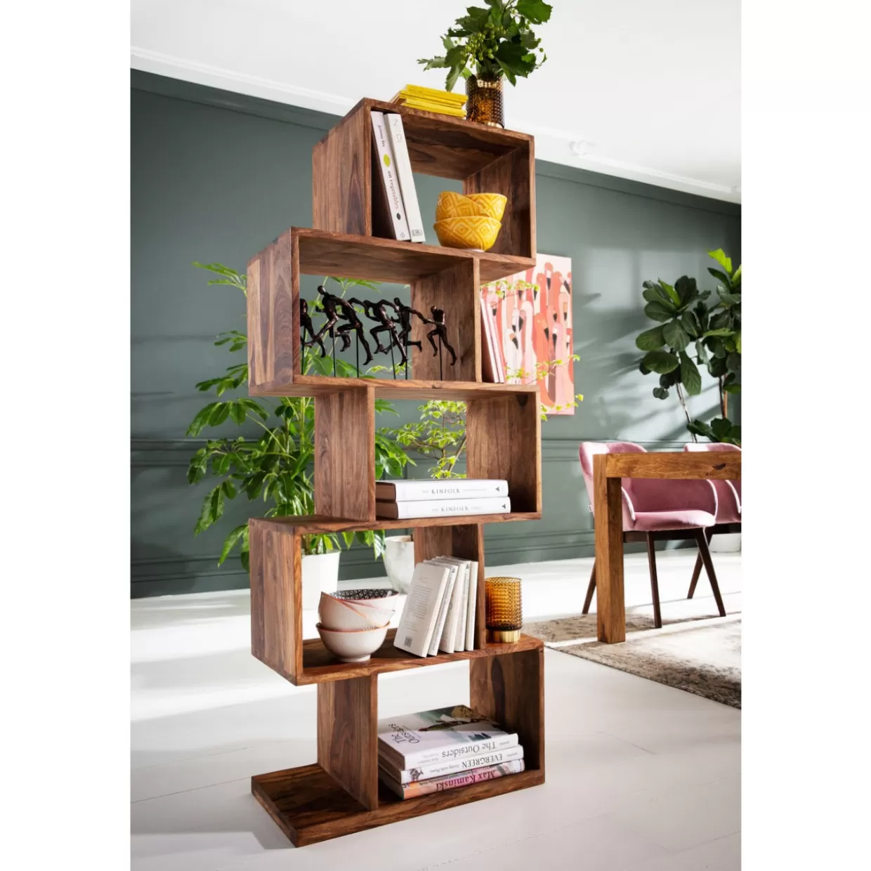 KARE Design Scaffale Autentico | Linee Zig-Zag Originali 150 cm - Creazione Artigianale Contemporanea