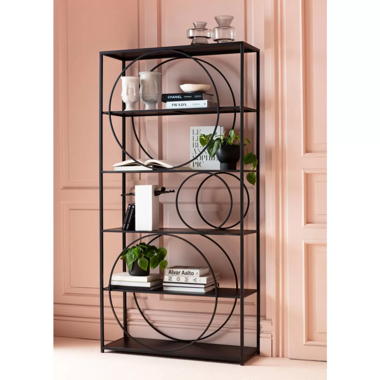 KARE Design - Scaffale Circolare Nero Elegante con Design Moderno, 100x200 cm