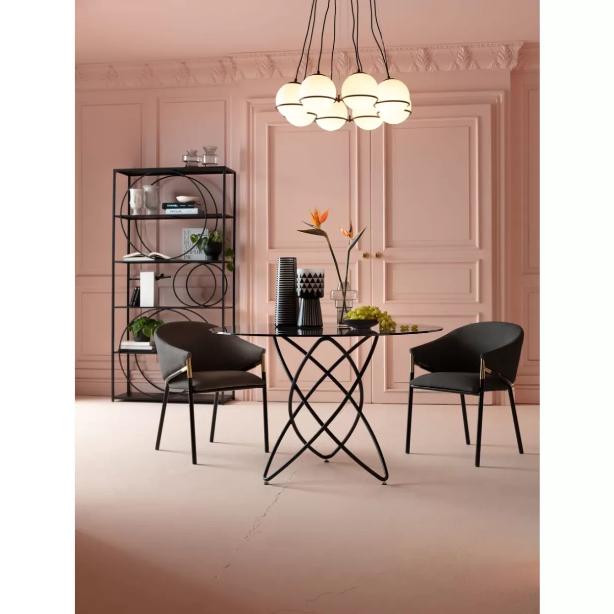 KARE Design - Scaffale Circolare Nero Elegante con Design Moderno, 100x200 cm