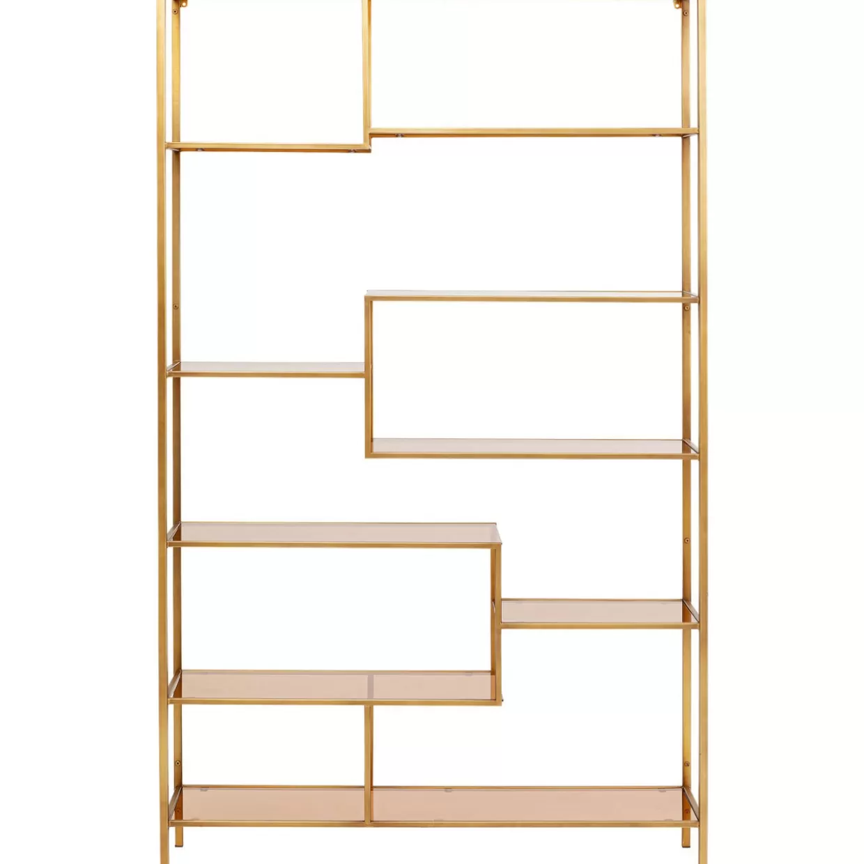 KARE Design Libreria Regale - Elegante scaffalatura modulabile in stile loft, finitura oro antico, dimensioni 195x115 cm
