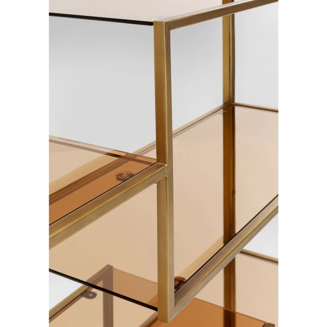 KARE Design Libreria Regale - Elegante scaffalatura modulabile in stile loft, finitura oro antico, dimensioni 195x115 cm