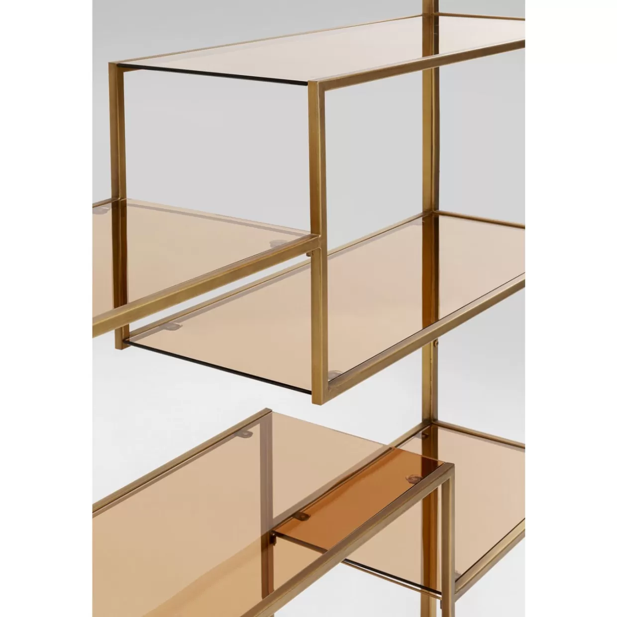 KARE Design Libreria Regale - Elegante scaffalatura modulabile in stile loft, finitura oro antico, dimensioni 195x115 cm
