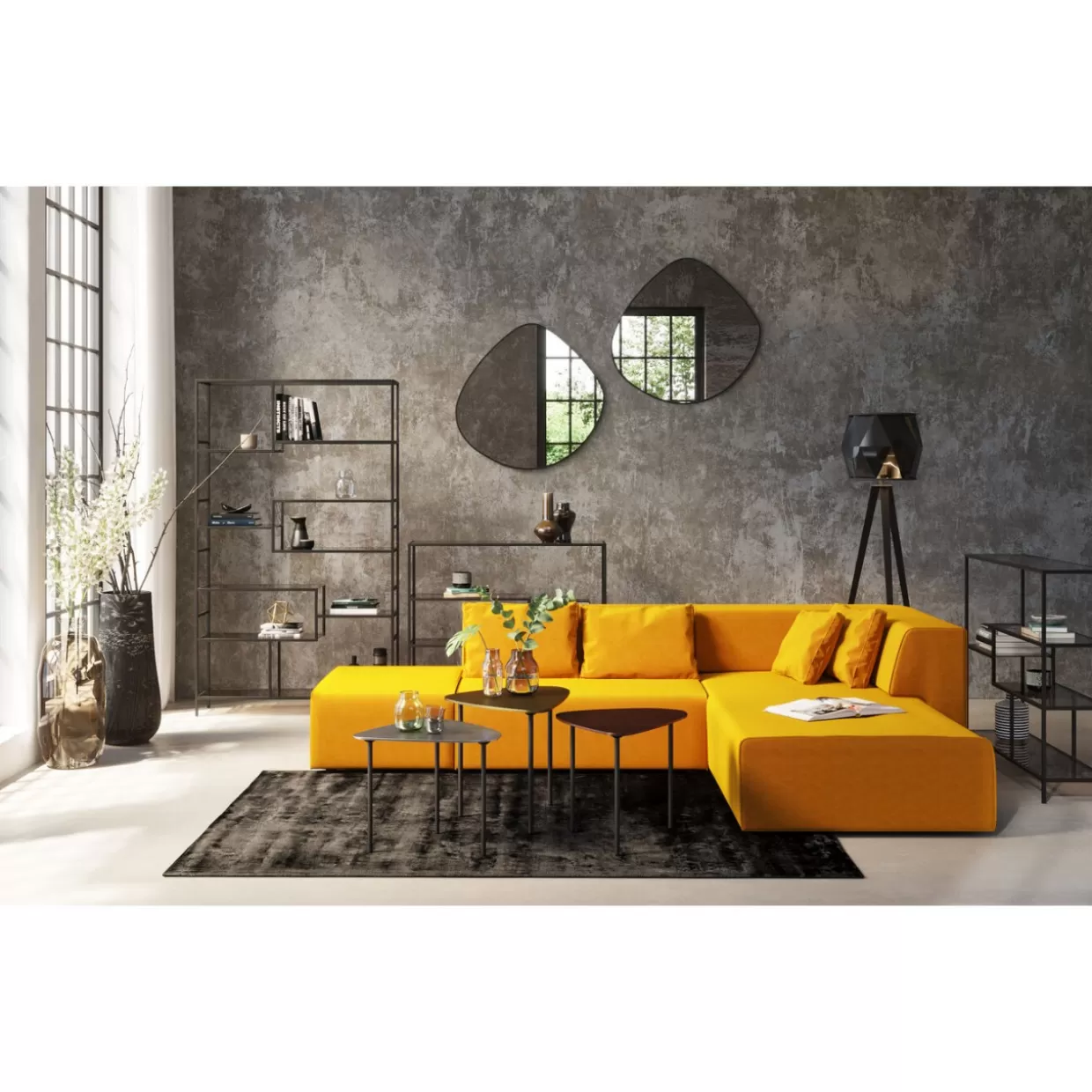 KARE Design Scaffale Loft Moderno - Libreria Industriale Nero 100x60 cm