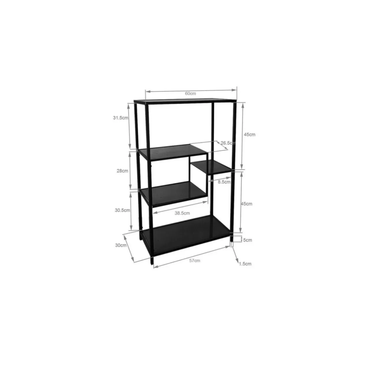 KARE Design Scaffale Loft Moderno - Libreria Industriale Nero 100x60 cm